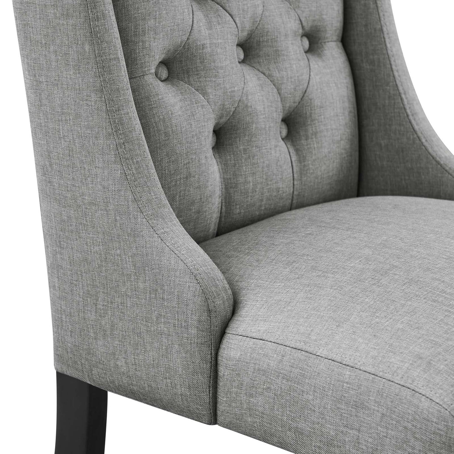 Baronet Button Tufted Fabric Dining Chair Light Gray EEI-2235-LGR
