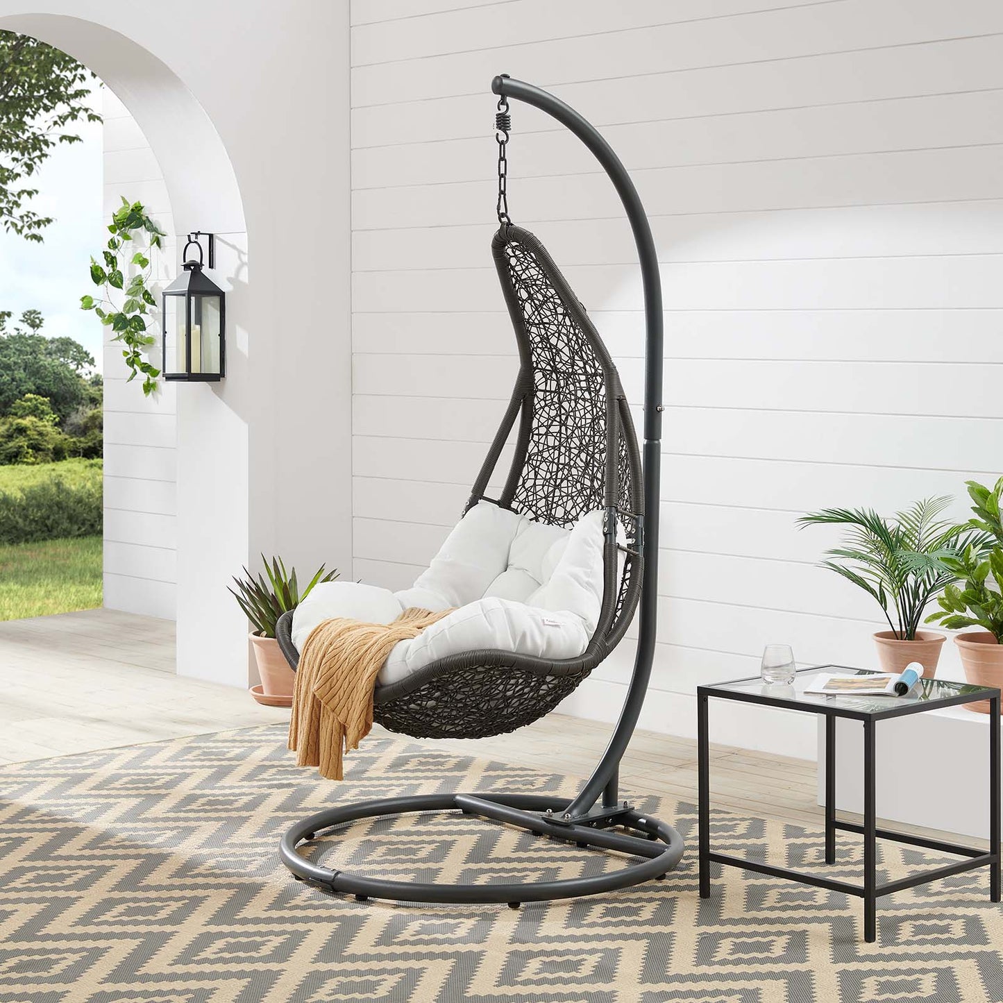 Abate Outdoor Patio Swing Chair Without Stand Wicker Rattan