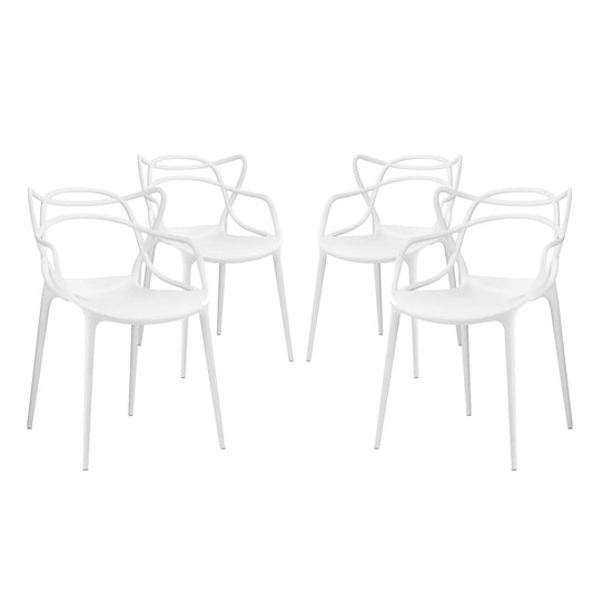 Entangled Dining Set Set of 4 White