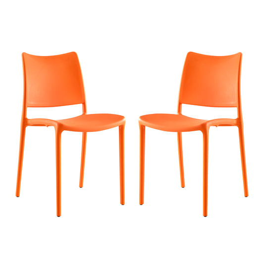 Hipster Dining Side Chair Set of 2 Orange