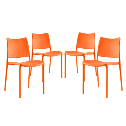 Hipster Dining Side Chair Set of 4 Orange