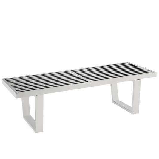 Sauna 4' Stainless Steel Bench Silver