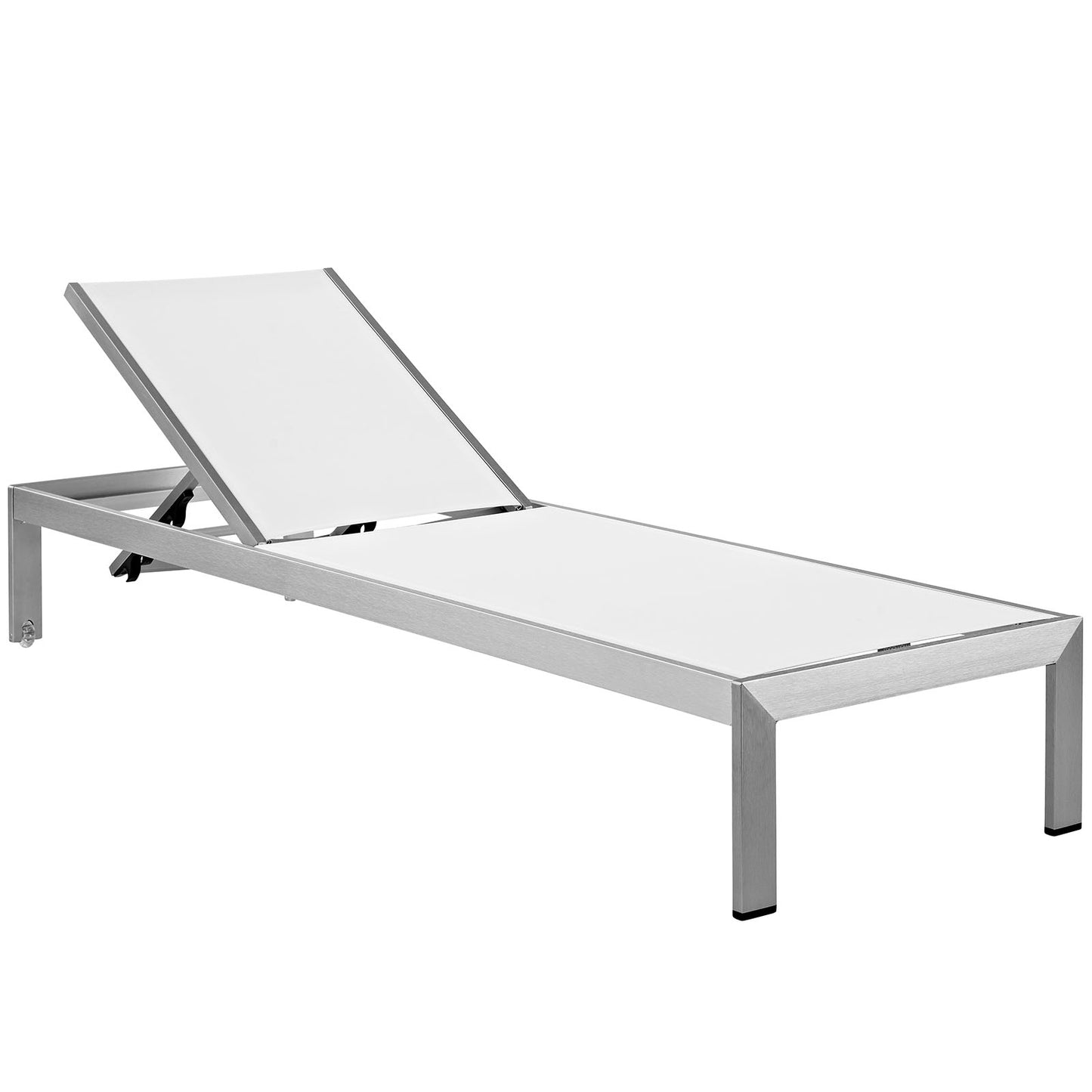 Shore 2 Piece Outdoor Patio Aluminum Set Silver White