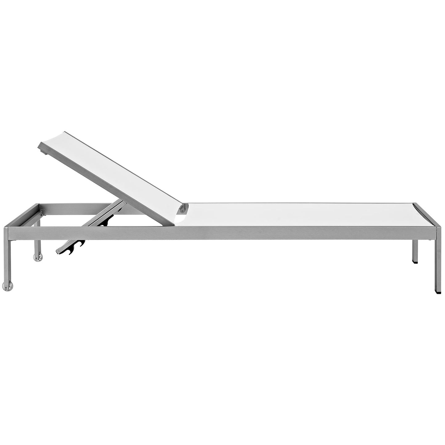 Shore 2 Piece Outdoor Patio Aluminum Set Silver White