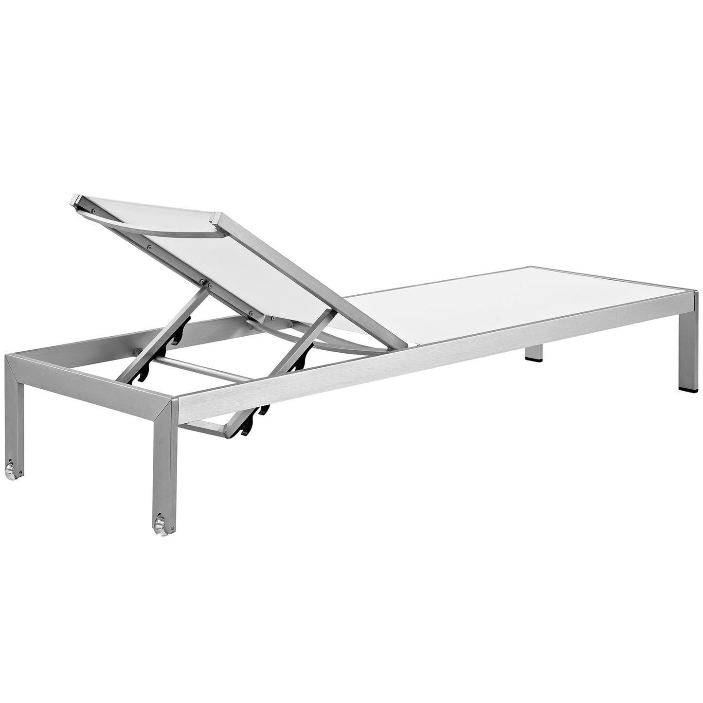 Shore 2 Piece Outdoor Patio Aluminum Set Silver White