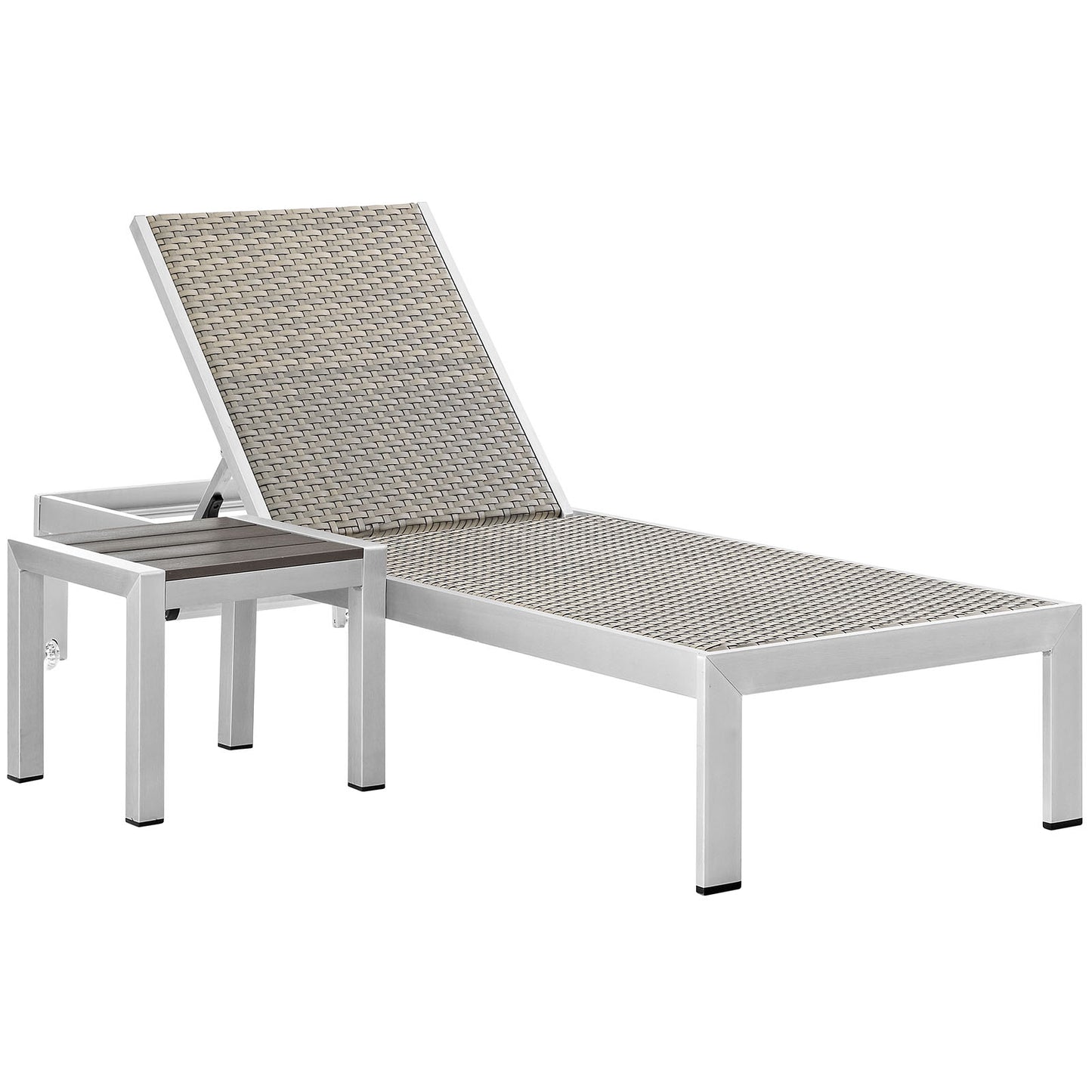 Shore 2 Piece Outdoor Patio Set Silver Gray