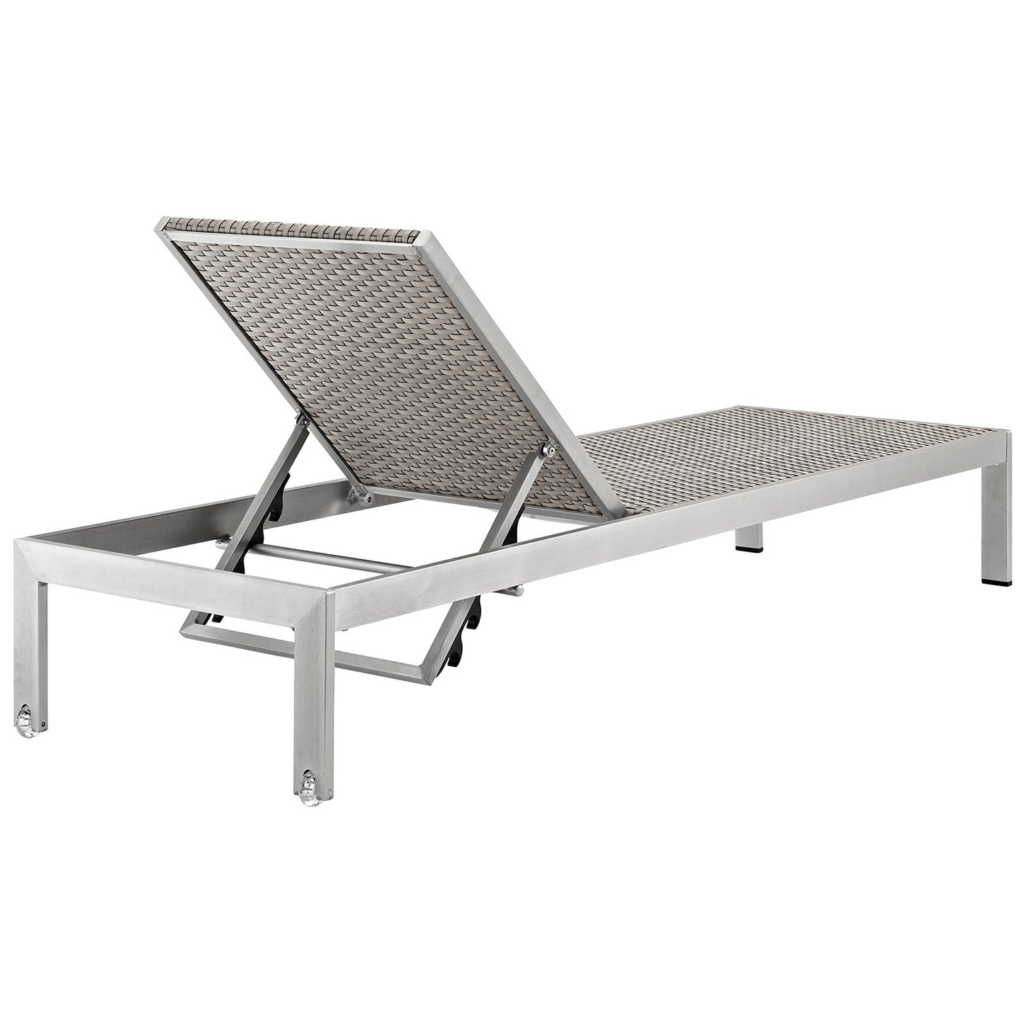 Shore 3 Piece Outdoor Patio Aluminum Set Silver Gray