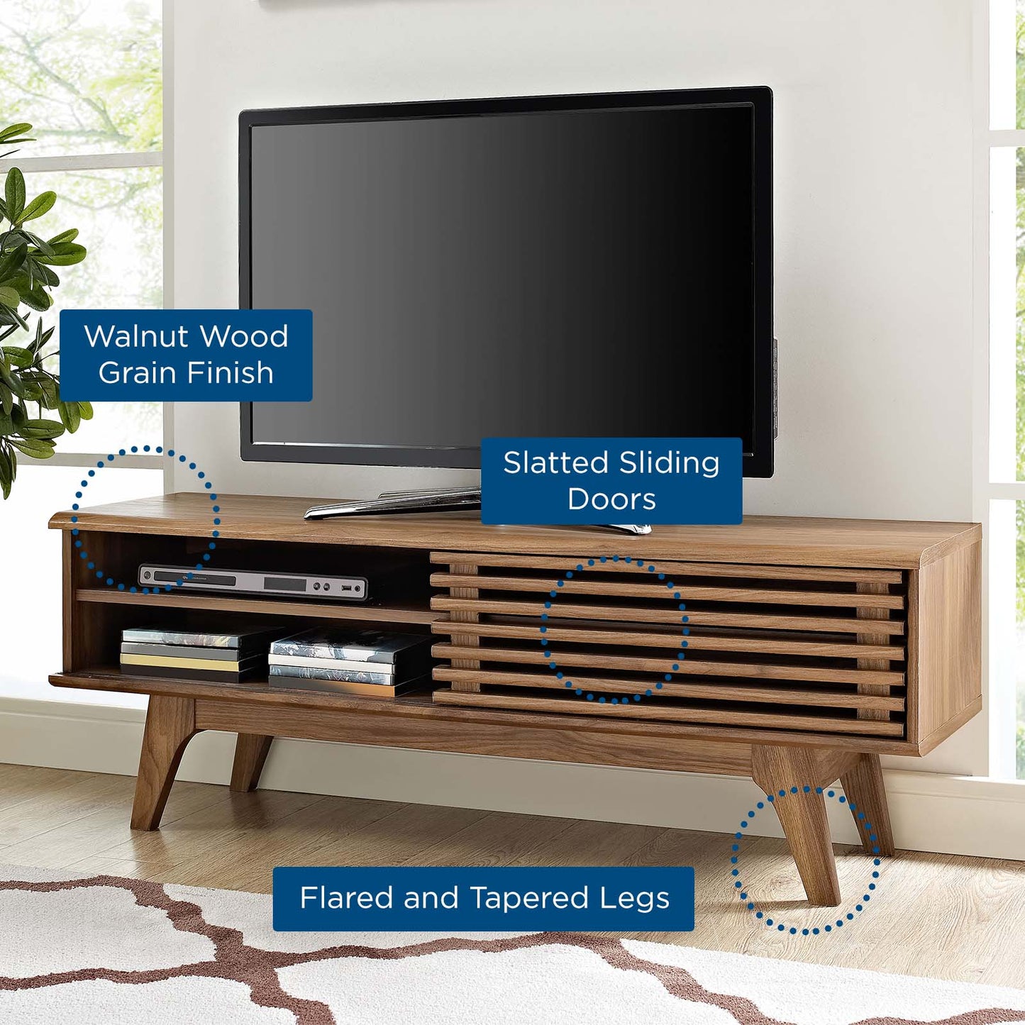 Render 48” TV Stand - Walnut and Oak Options - EEI-2539