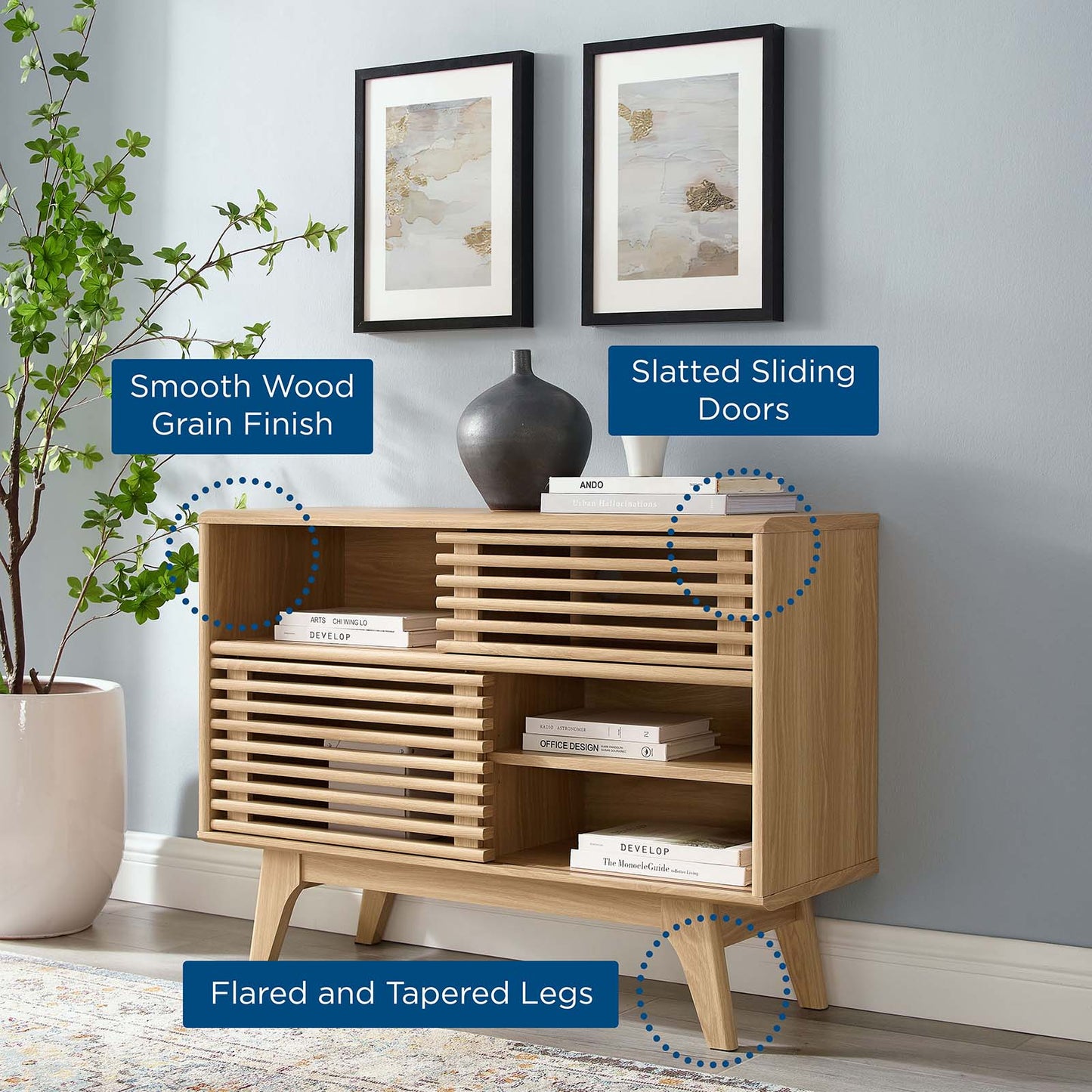 Render Display Stand Oak EEI-2542-OAK