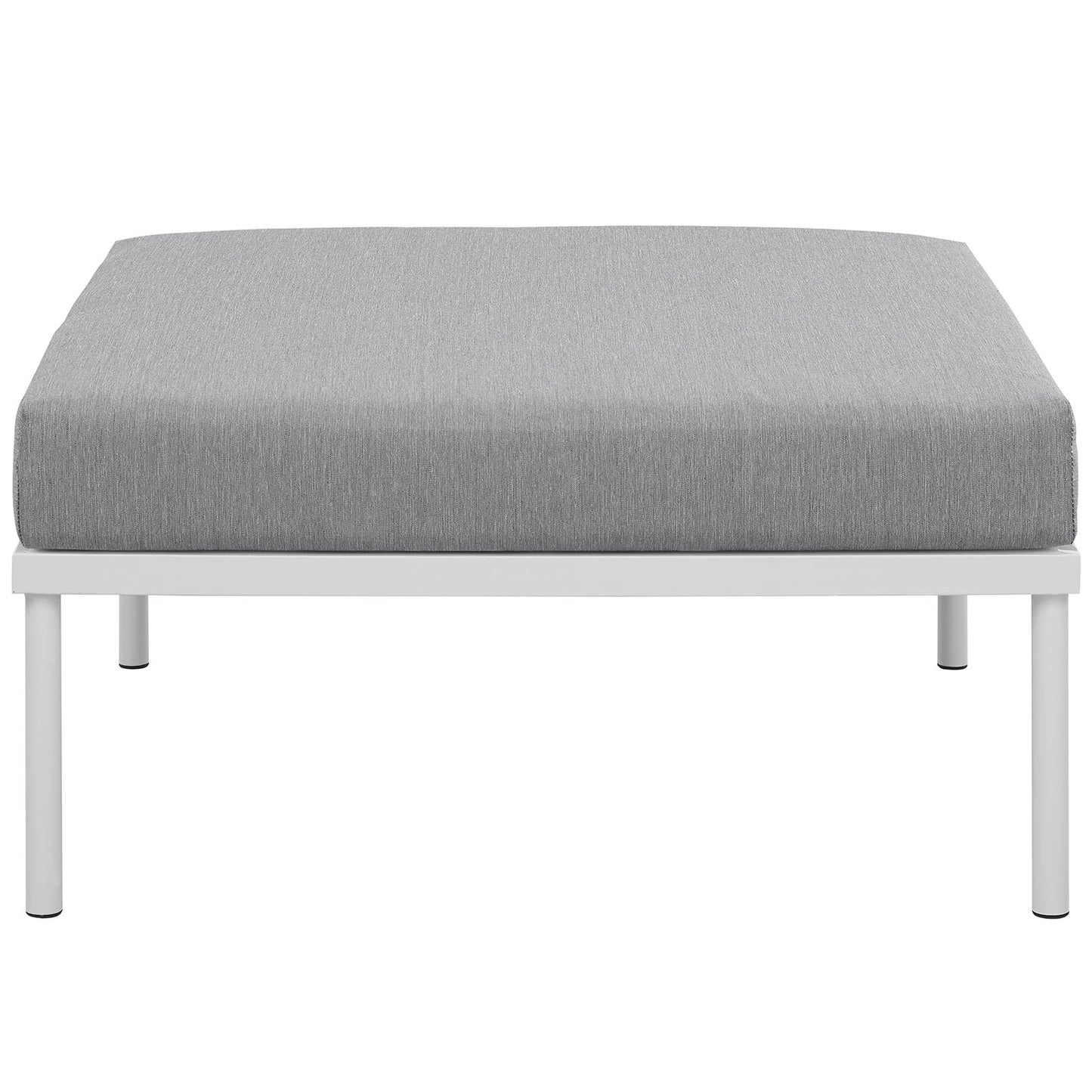 Harmony Outdoor Patio Aluminum Ottoman White Gray