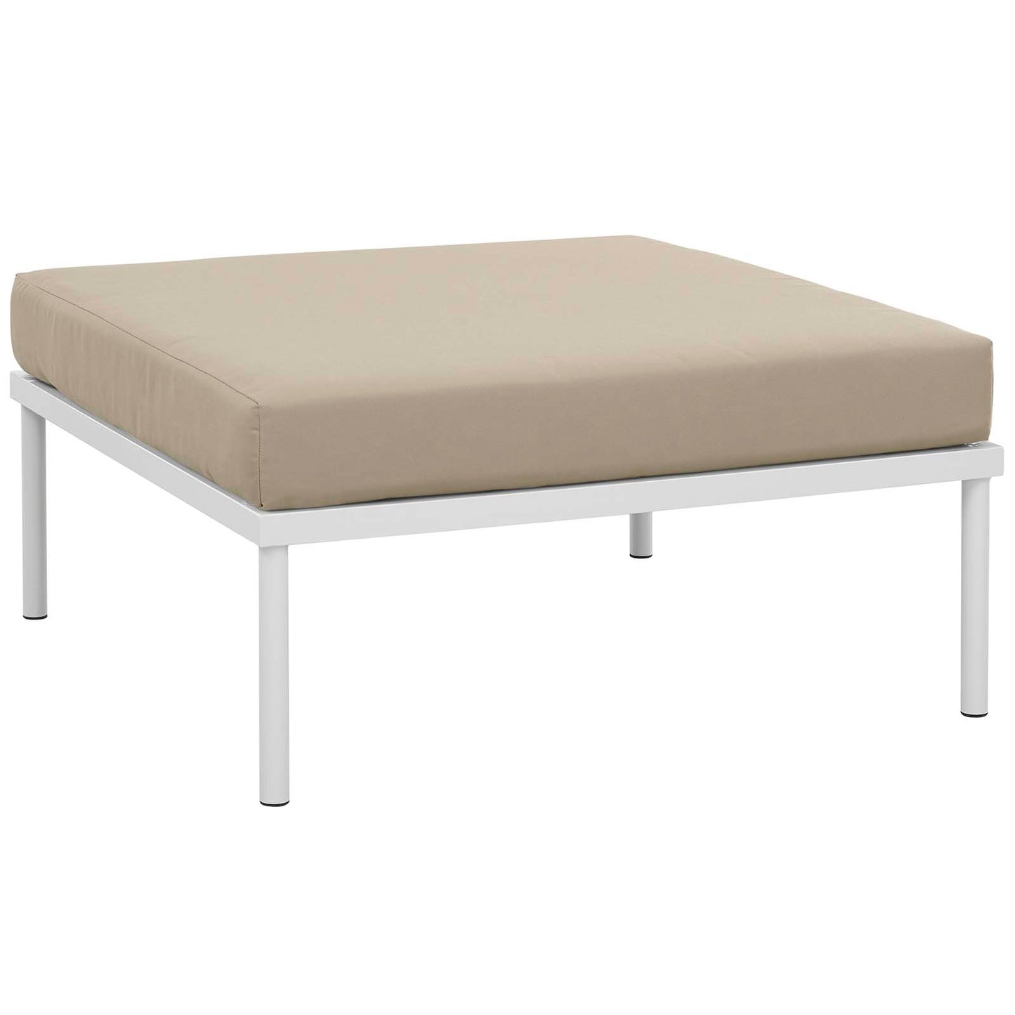 Harmony 10 Piece Outdoor Patio Aluminum Sectional Sofa Set White Beige EEI-2616-WHI-BEI-SET