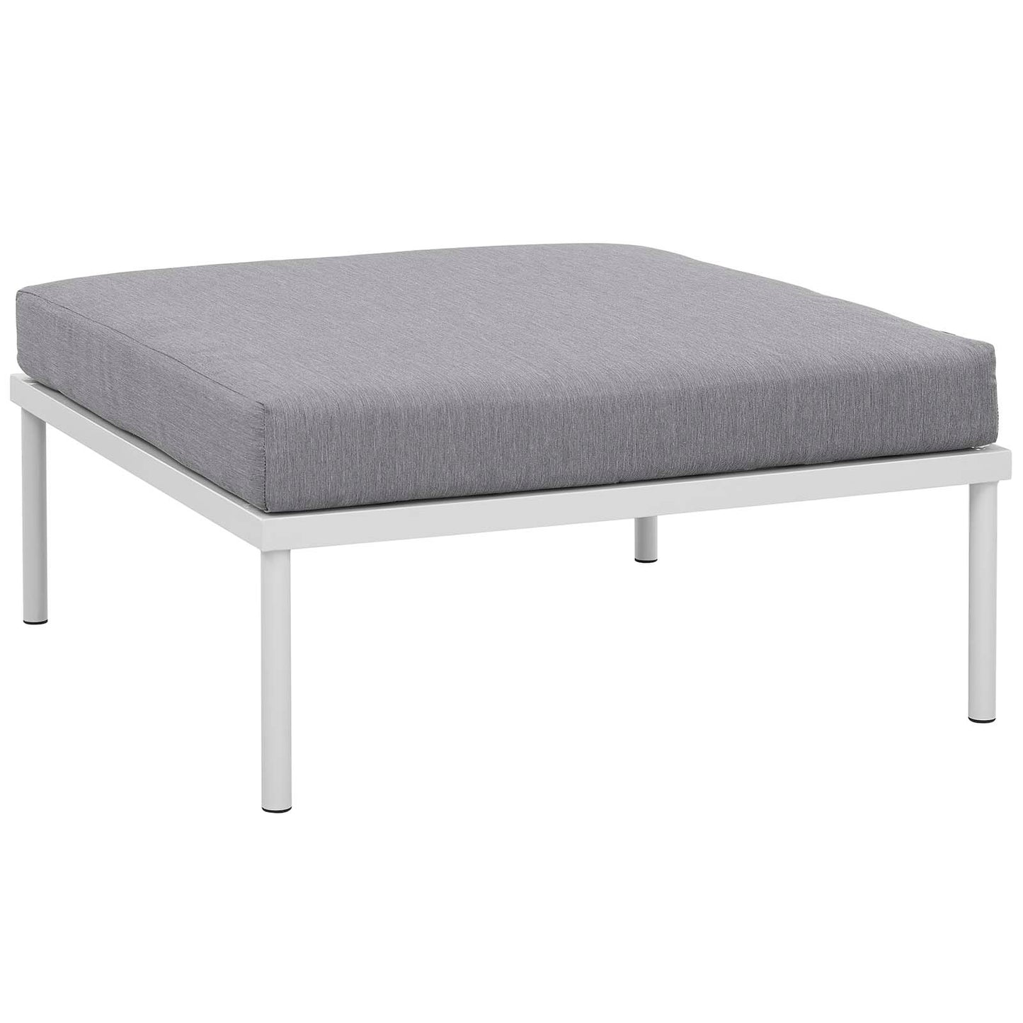 Harmony 3 Piece Outdoor Patio Aluminum Sectional Sofa Set White Gray