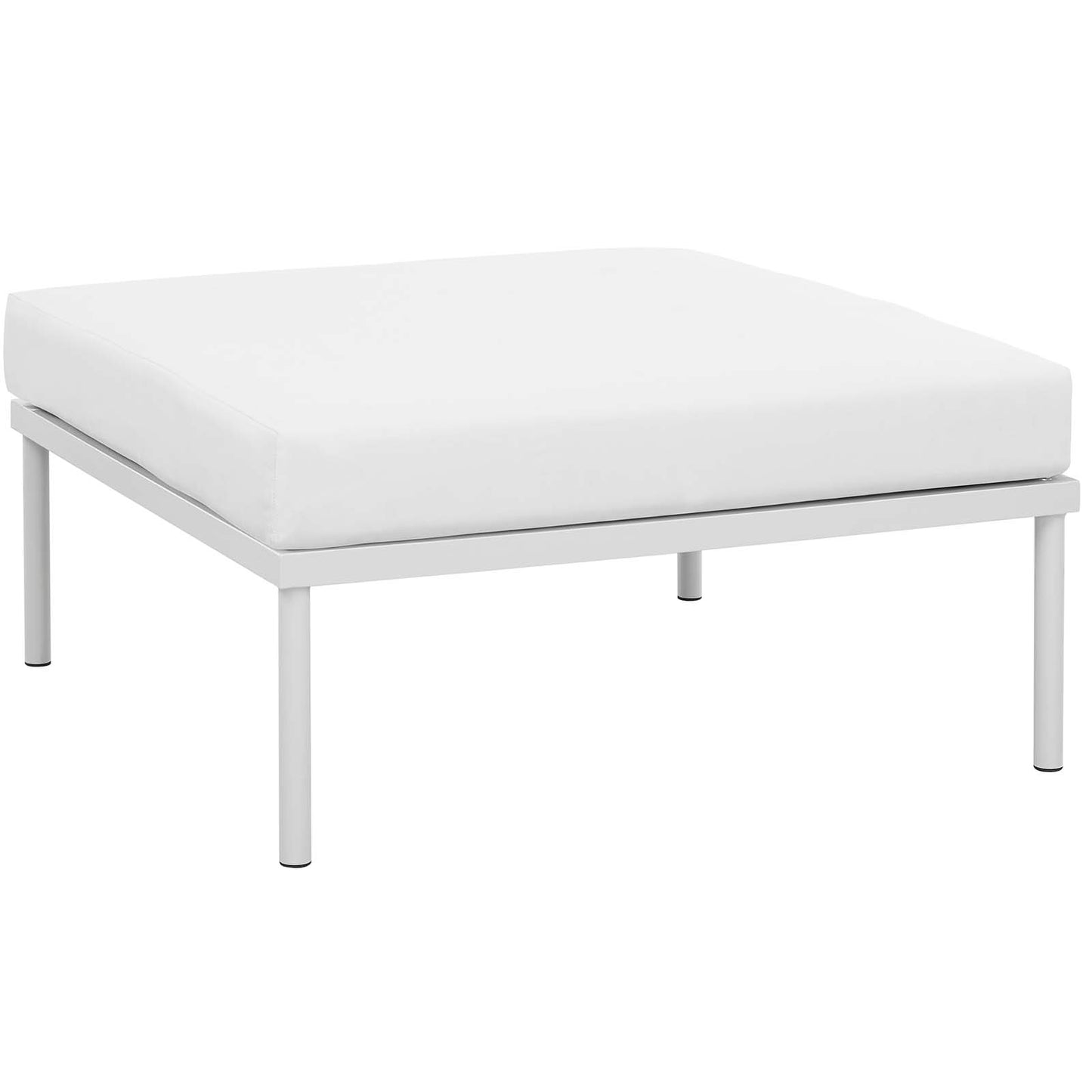 Harmony 3 Piece Outdoor Patio Aluminum Sectional Sofa Set White White EEI-2618-WHI-WHI-SET