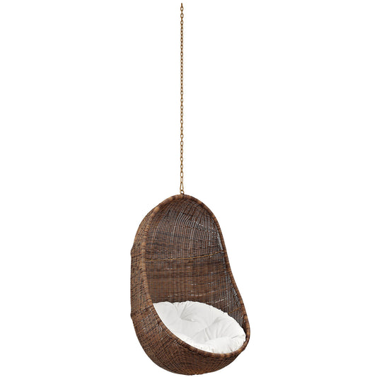 Bean Outdoor Patio Swing Chair Without Stand Coffee White