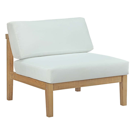 Bayport Outdoor Patio Teak Armless Natural White