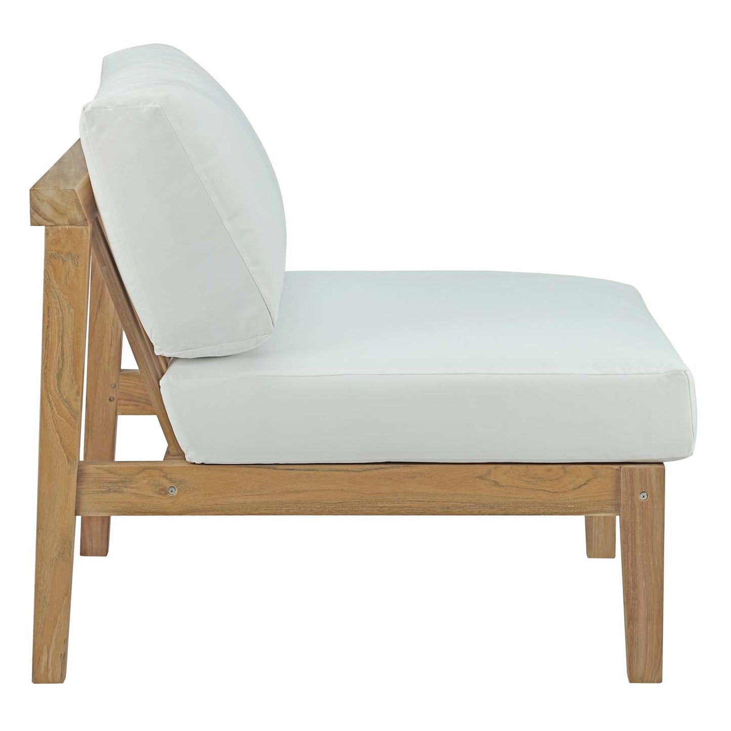 Bayport Outdoor Patio Teak Armless Natural White