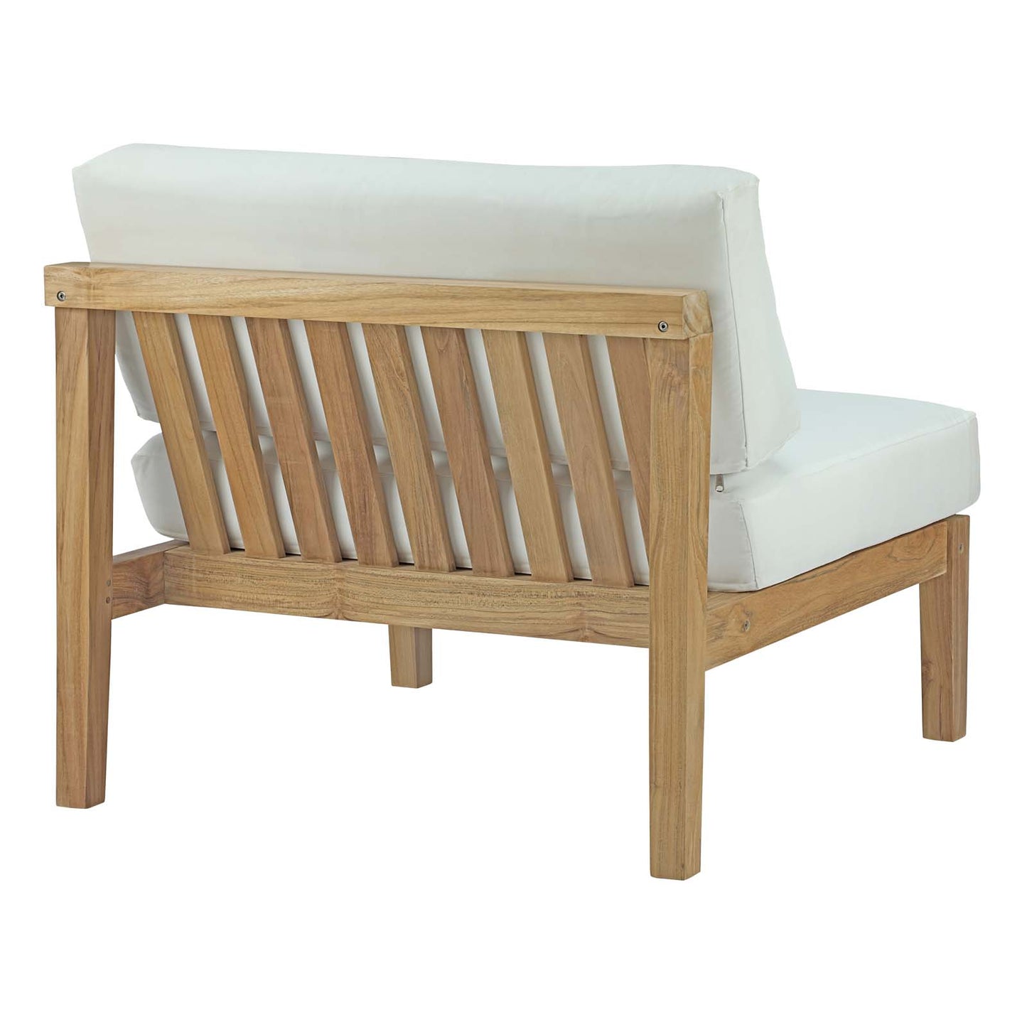 Bayport Outdoor Patio Teak Armless Natural White