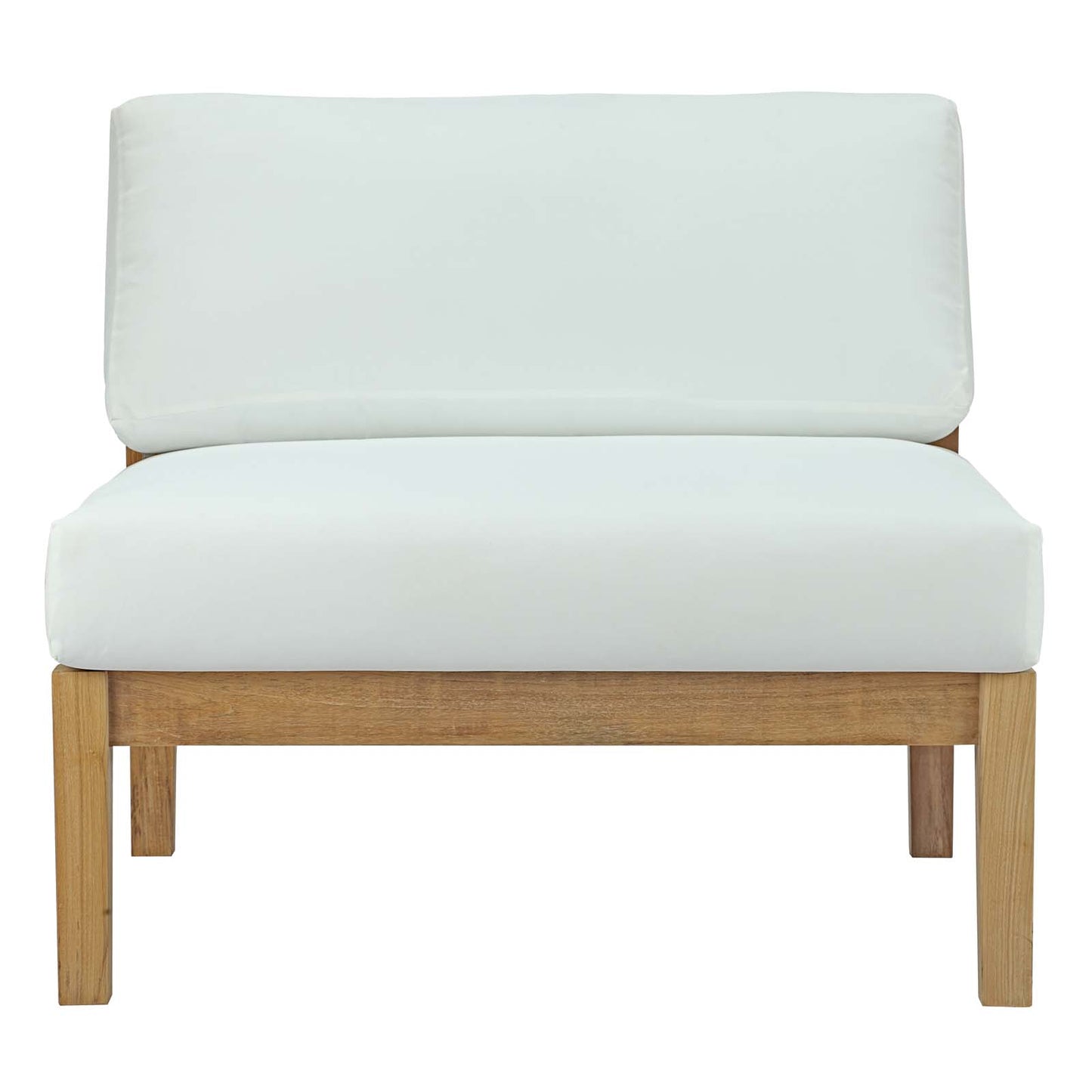 Bayport Outdoor Patio Teak Armless Natural White