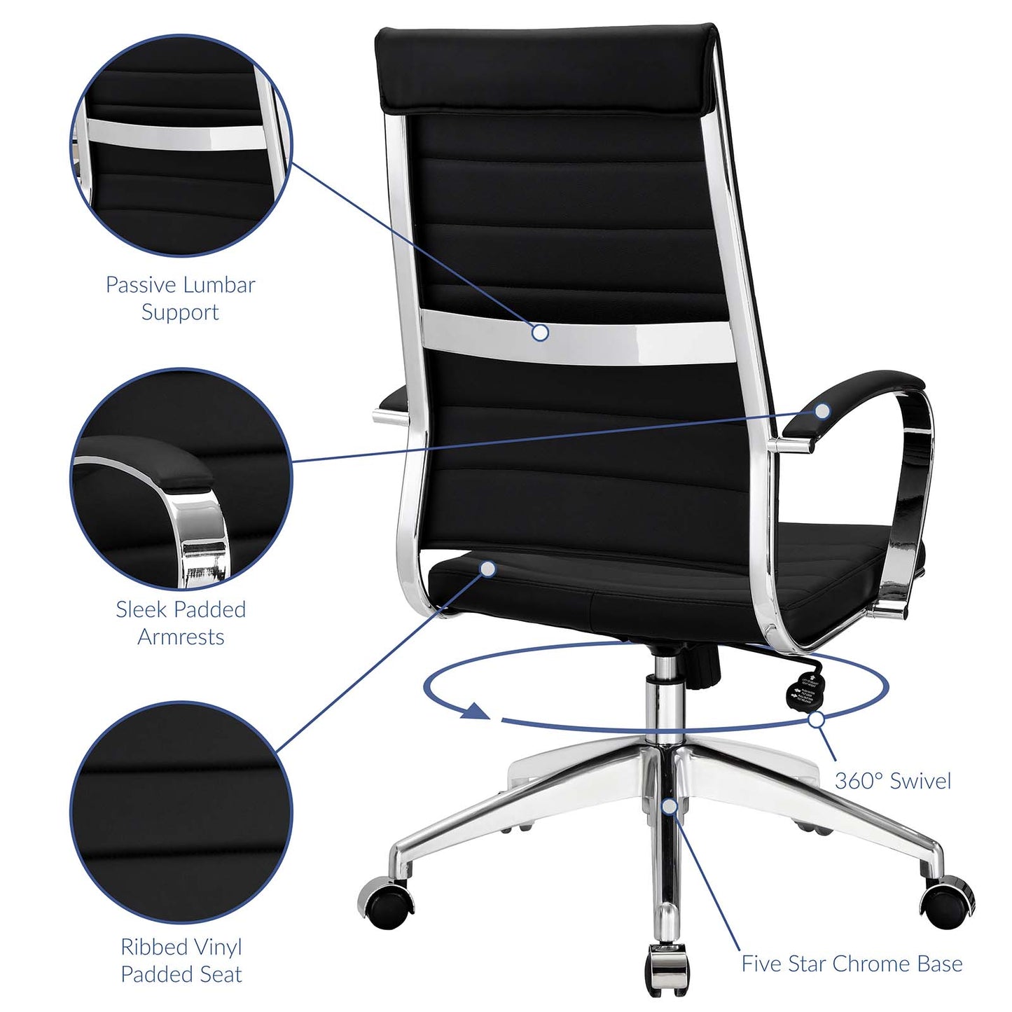 Jive Armless and Highback Mid Back Office Chair