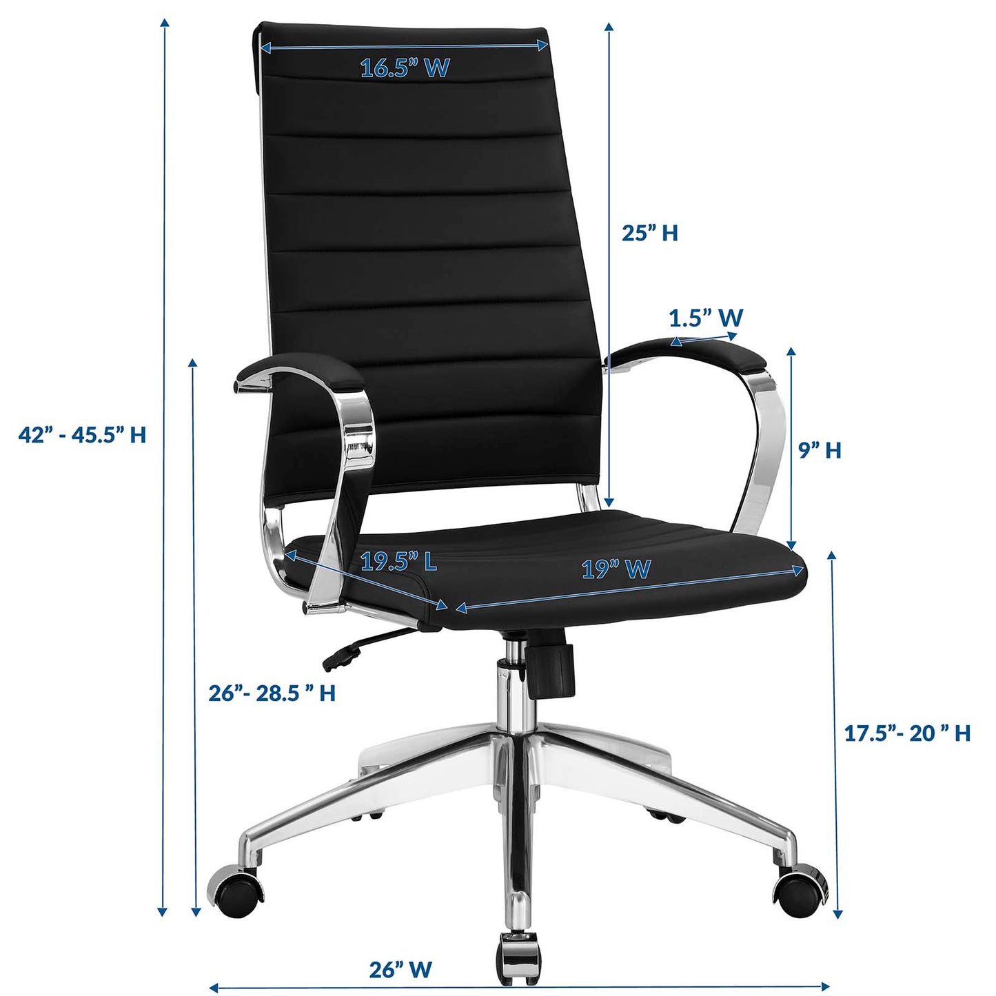 Jive Armless and Highback Mid Back Office Chair