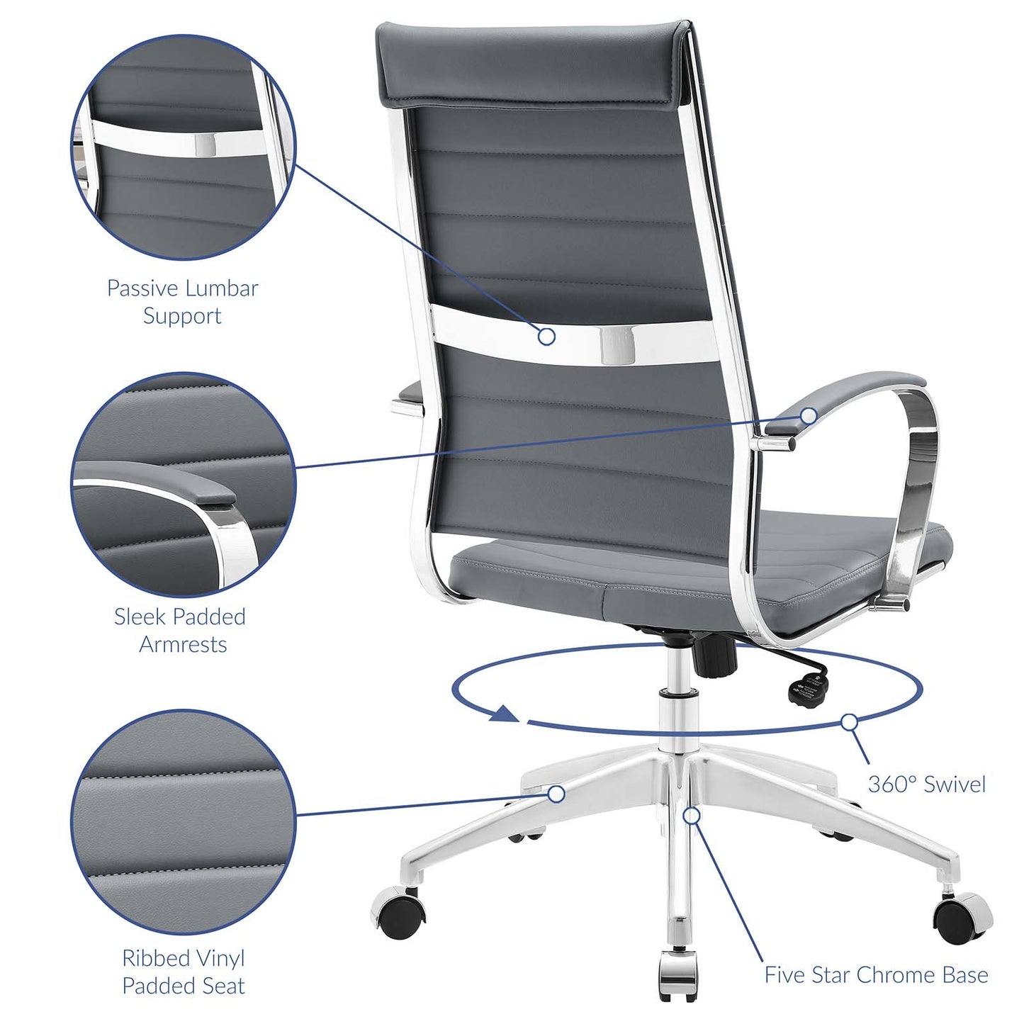 Jive Armless and Highback Mid Back Office Chair