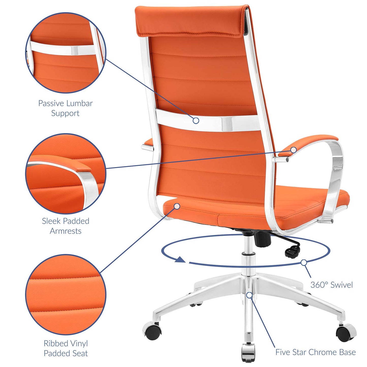 Jive Armless and Highback Mid Back Office Chair