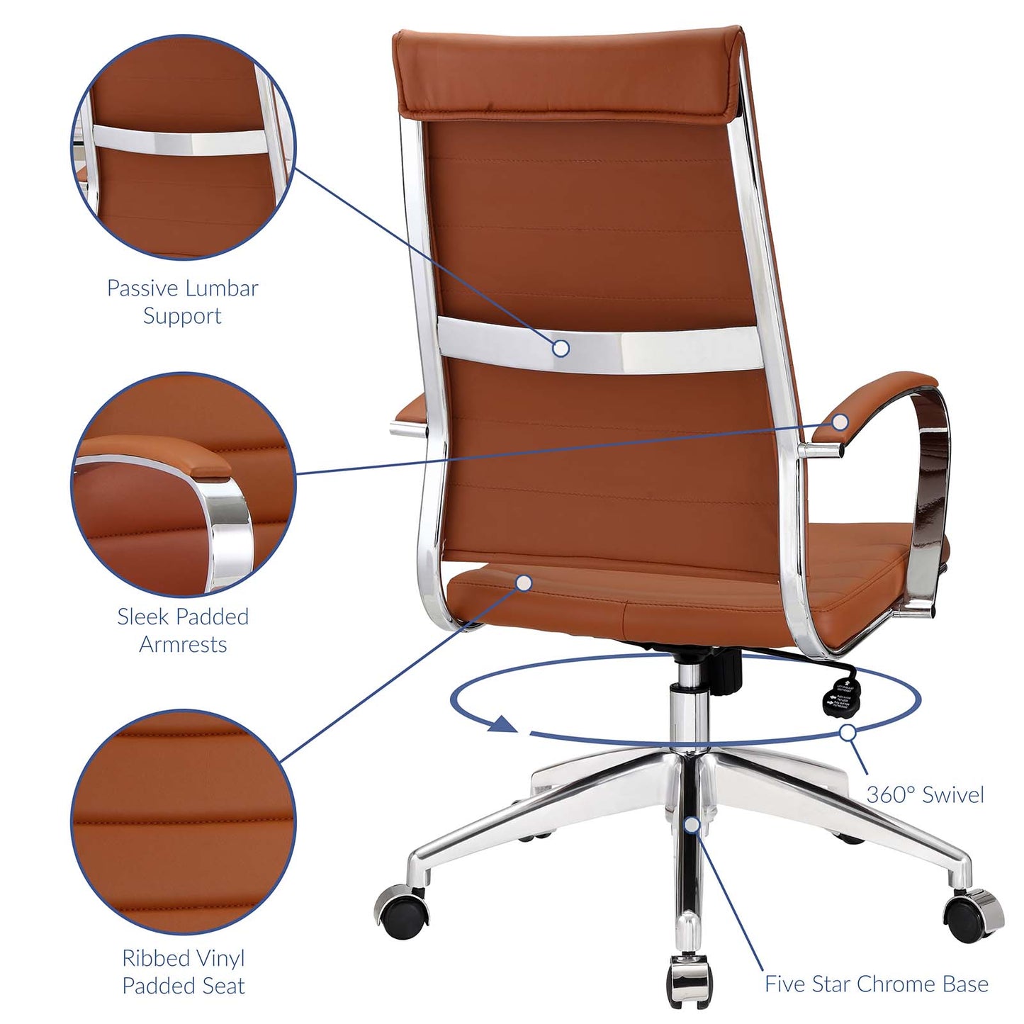 Jive Armless and Highback Mid Back Office Chair