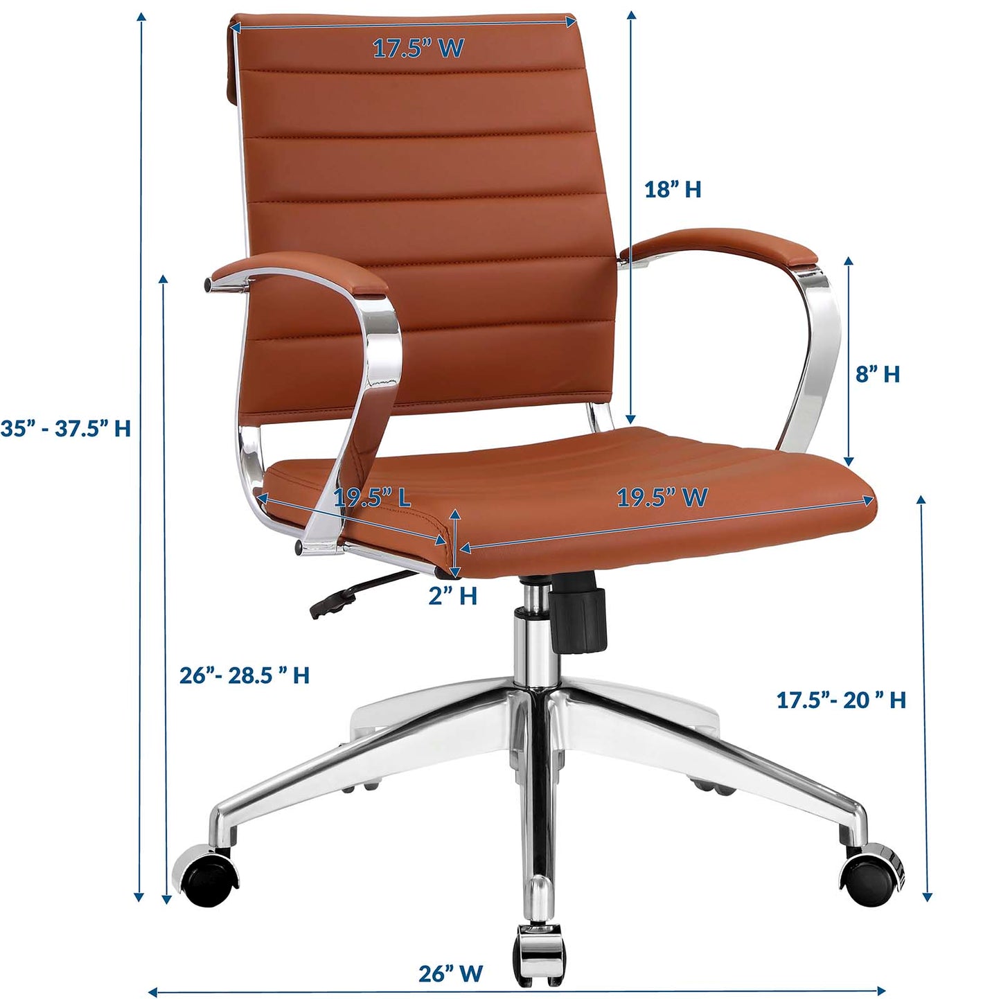 Jive Armless and Highback Mid Back Office Chair