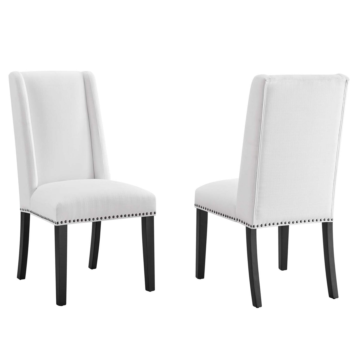 Baron Dining Chair Fabric Set of 2 White EEI-2748-WHI-SET
