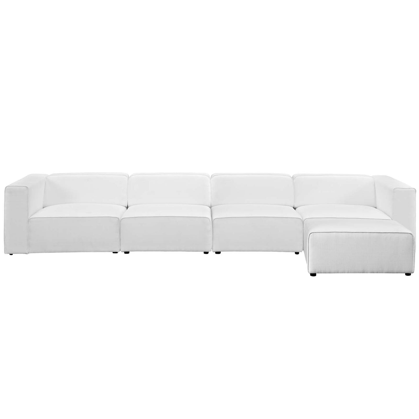 Mingle 5 Piece Upholstered Fabric Sectional Sofa Set White EEI-2833-WHI