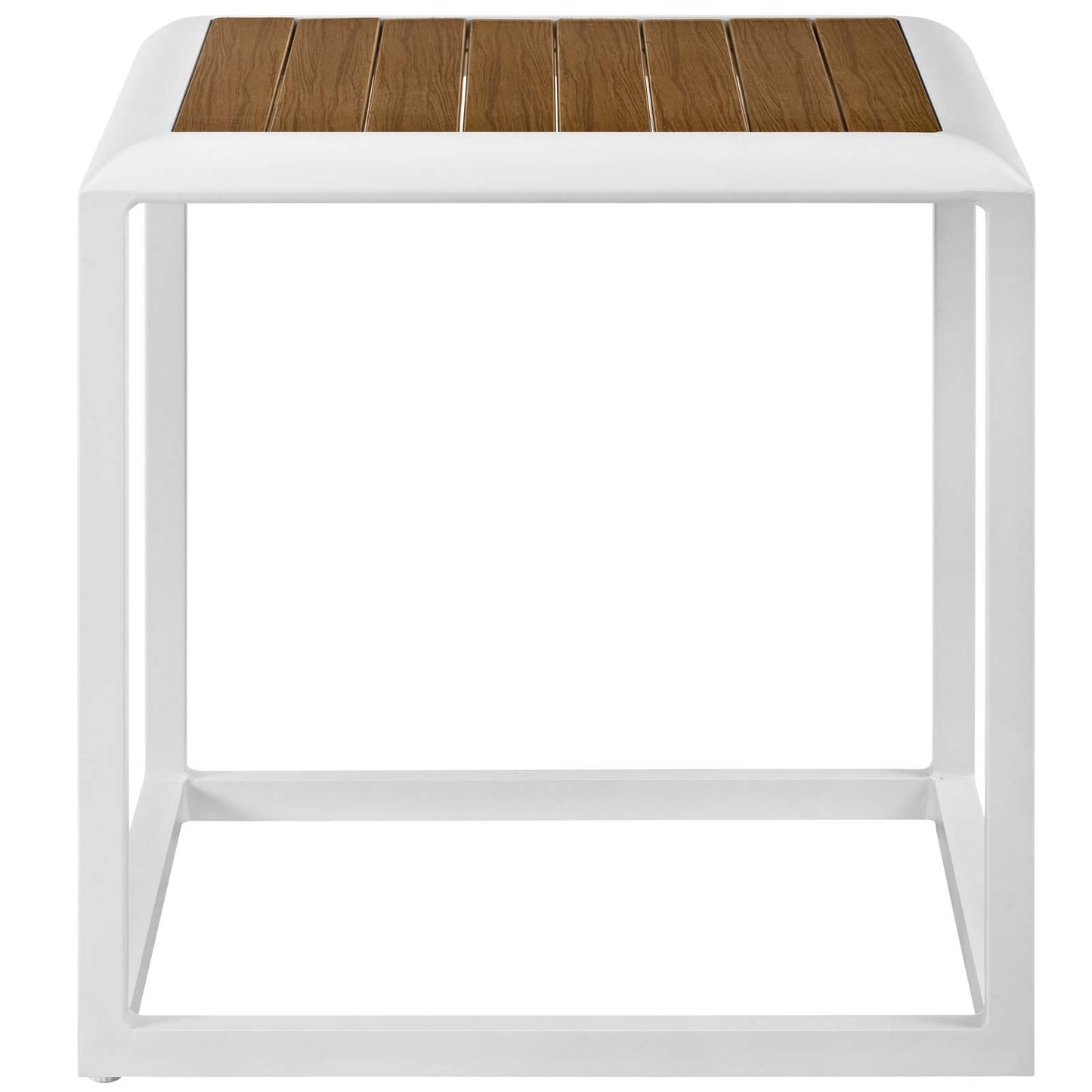 Stance Outdoor Patio Aluminum Side Table White Natural