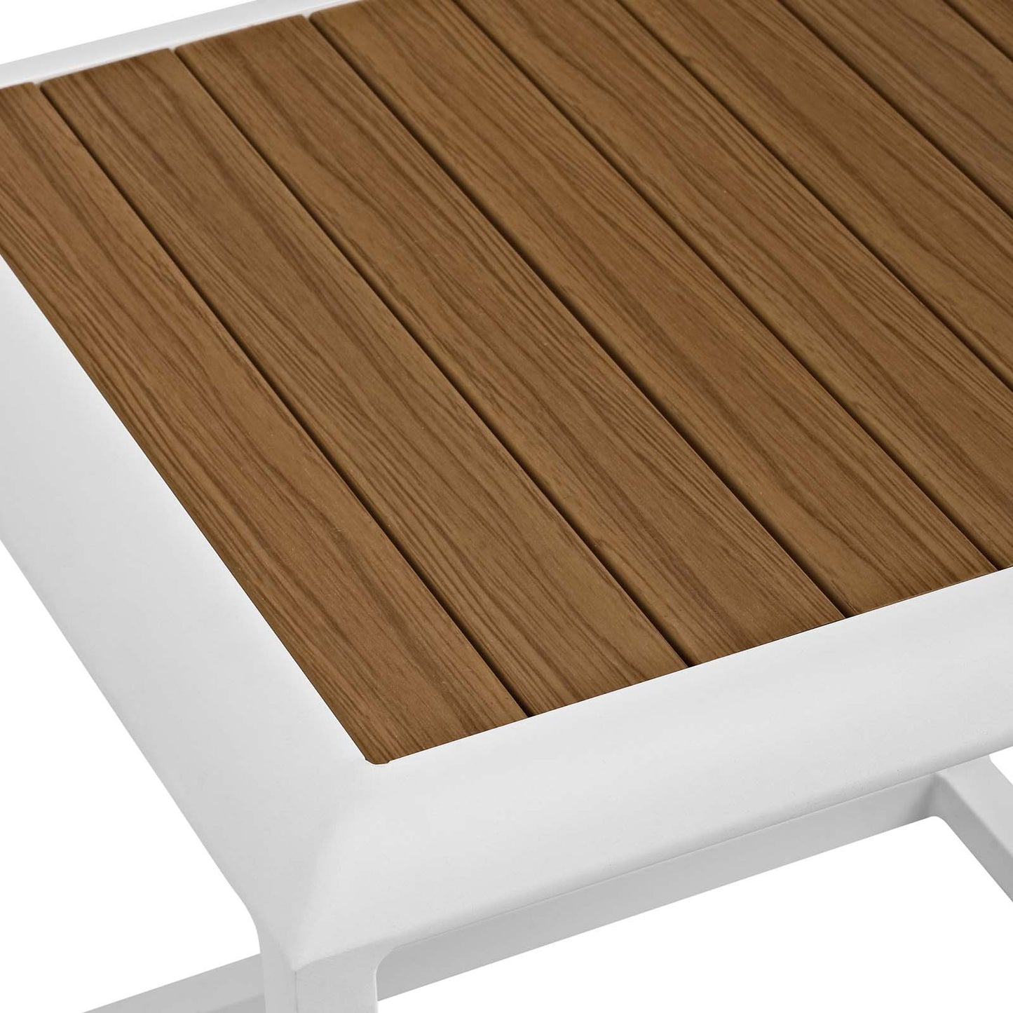 Stance Outdoor Patio Aluminum Side Table White Natural