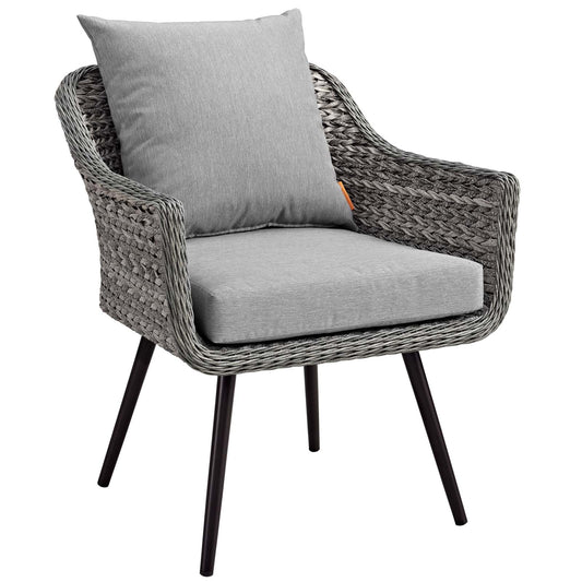 Endeavor Outdoor Patio Wicker Rattan Armchair Gray Gray