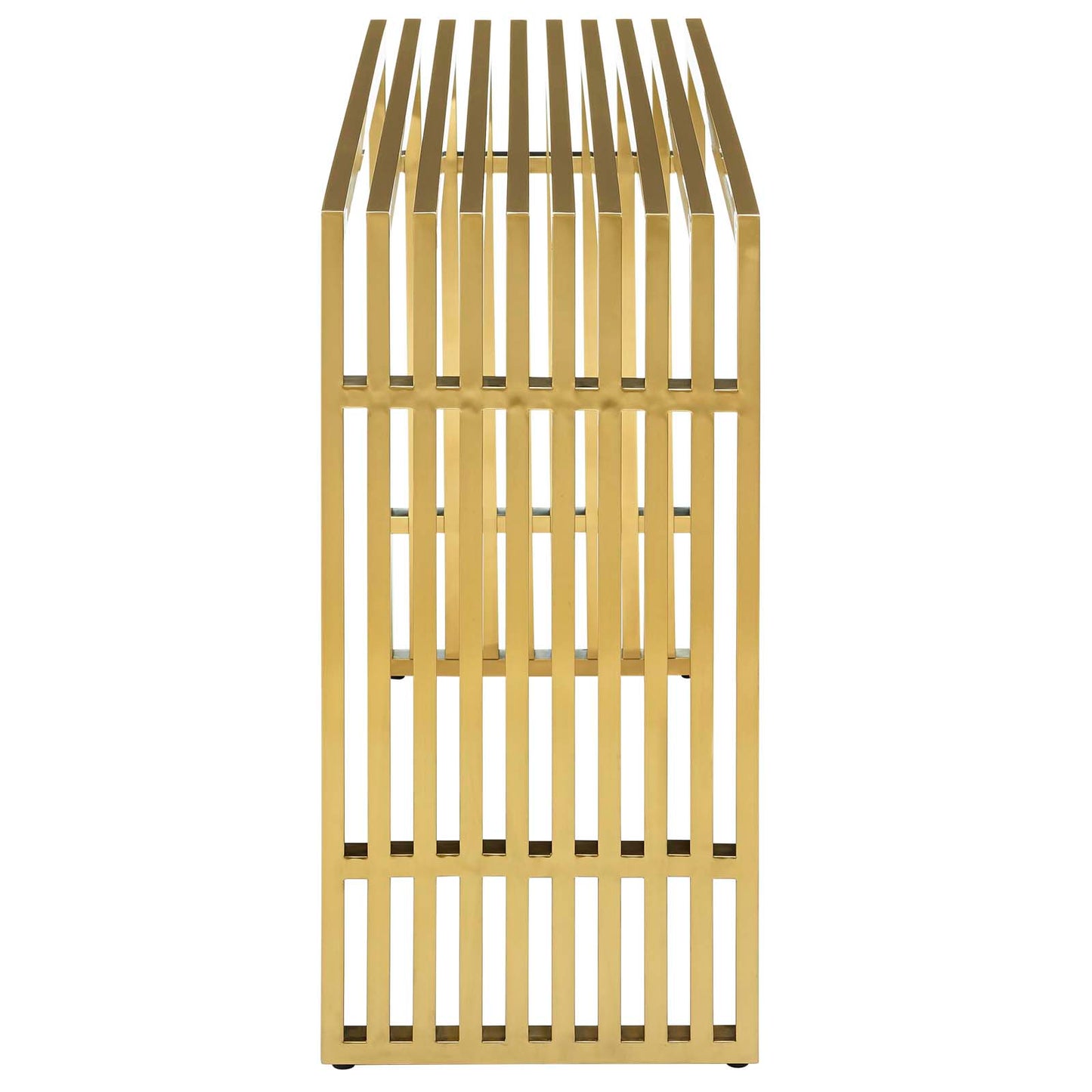 Gridiron Stainless Steel Console Table Gold EEI-3036-GLD