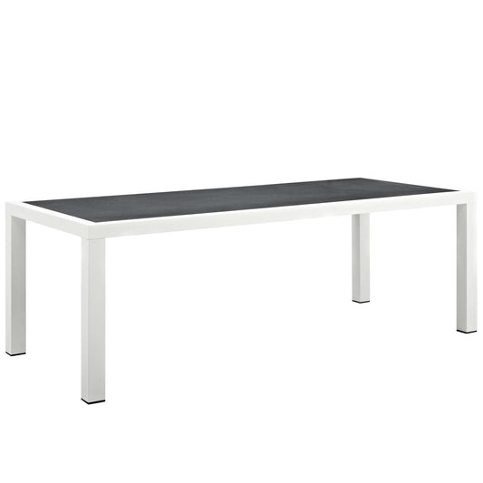 Stance 90.5" Outdoor Patio Aluminum Dining Table White Gray