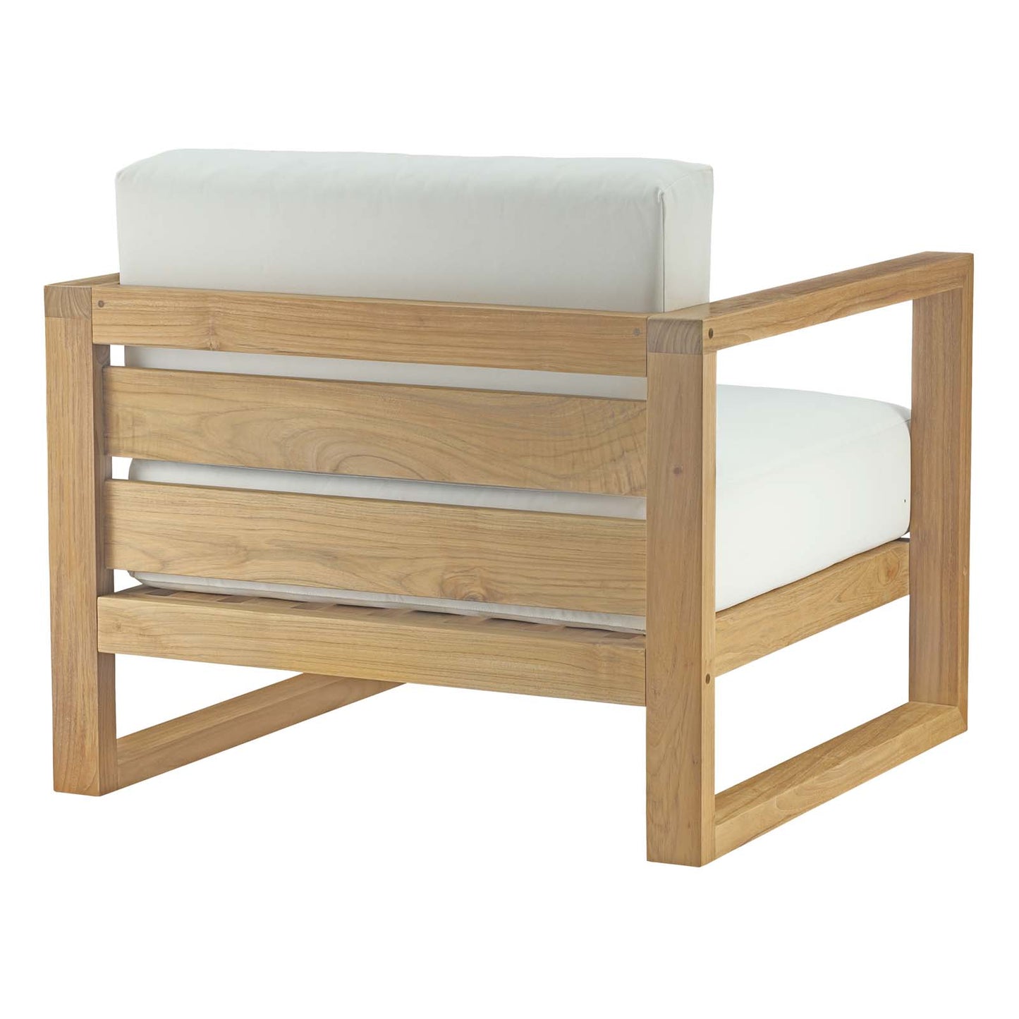 Upland 5 Piece Outdoor Patio Teak Set Natural White