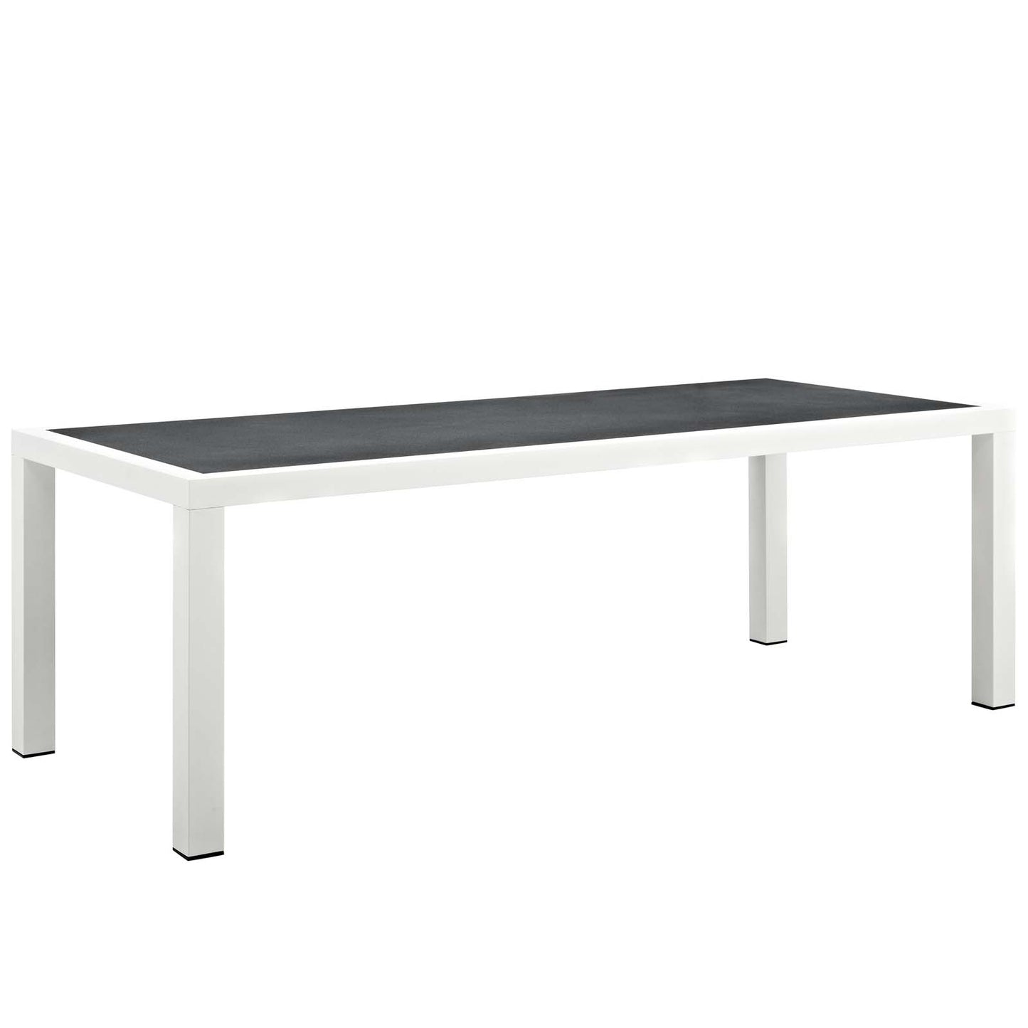 Stance 7 Piece Outdoor Patio Aluminum Dining Set White Gray