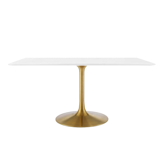 Lippa 60" Rectangular Wood Dining Table Gold White