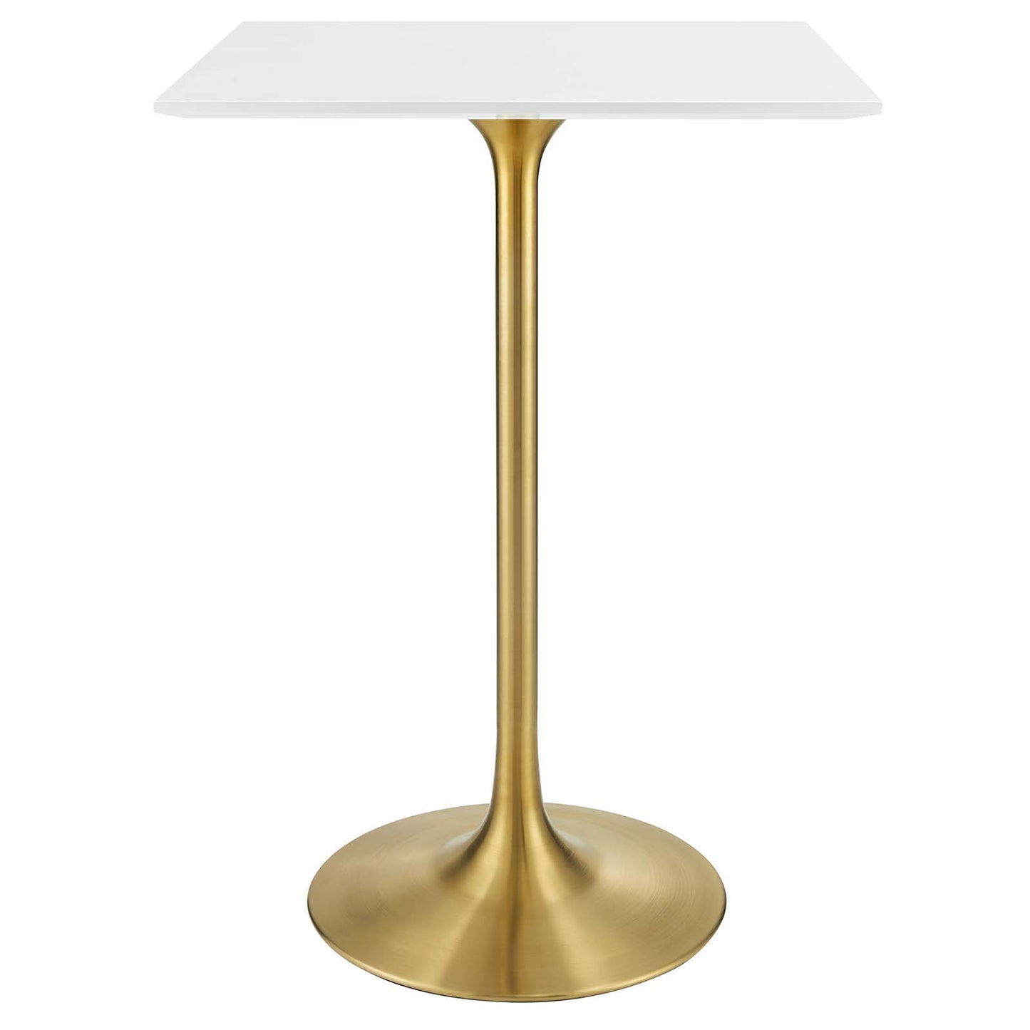Lippa 28" Square Wood Top Bar Table Gold White