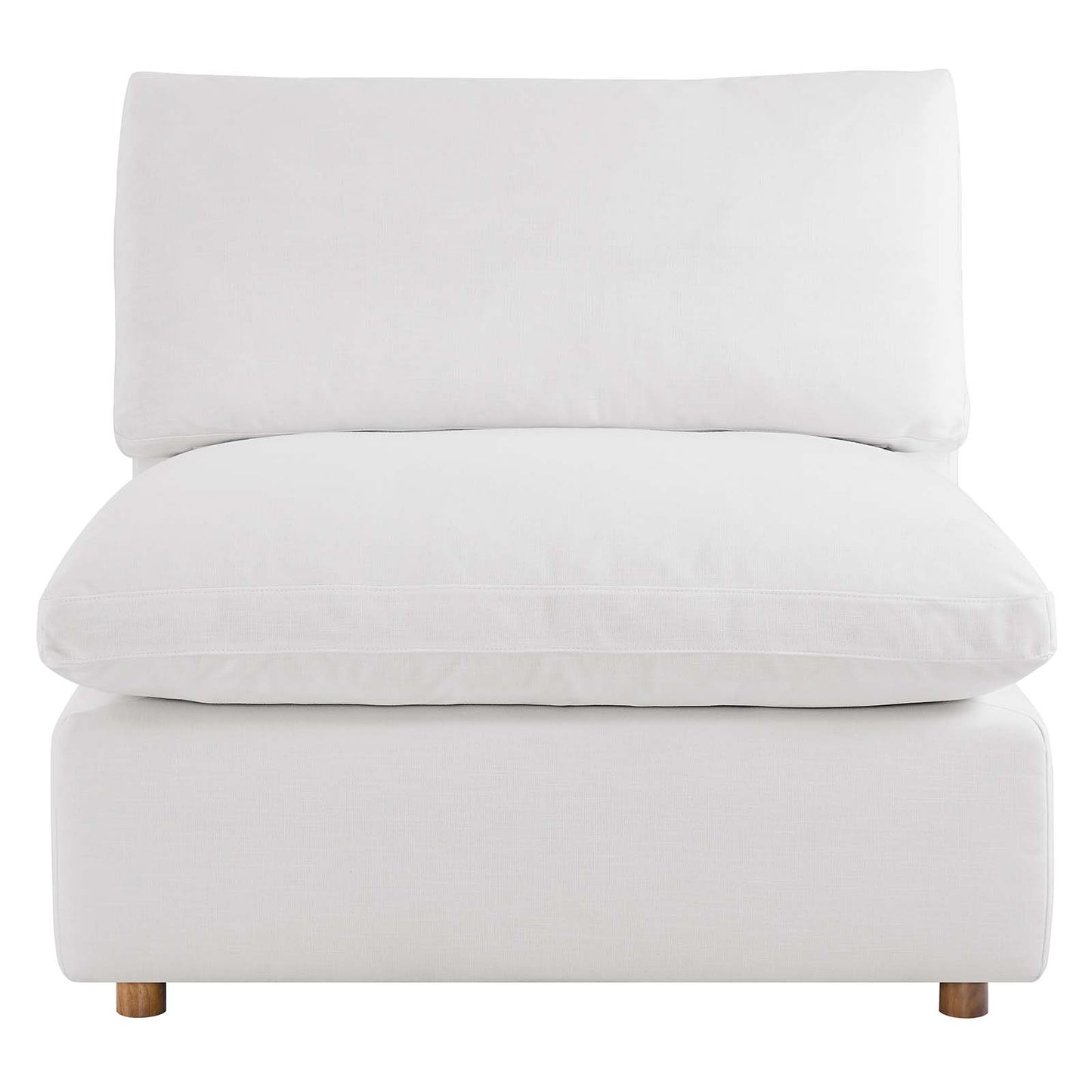 Commix Down Filled Overstuffed Armless Chair Pure White EEI-3270-PUW