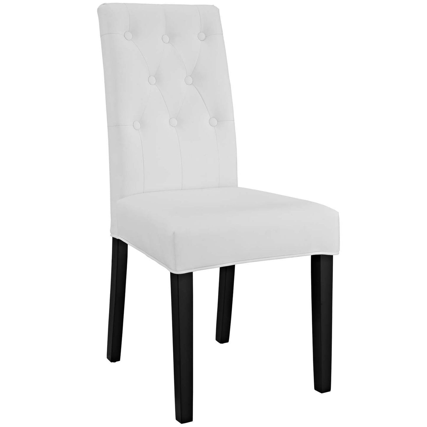 Confer Dining Side Chair Vinyl Set of 2 or 4, White, EEI-3323-WHI, EEI-3324-WHI, EEI-1382-WHI