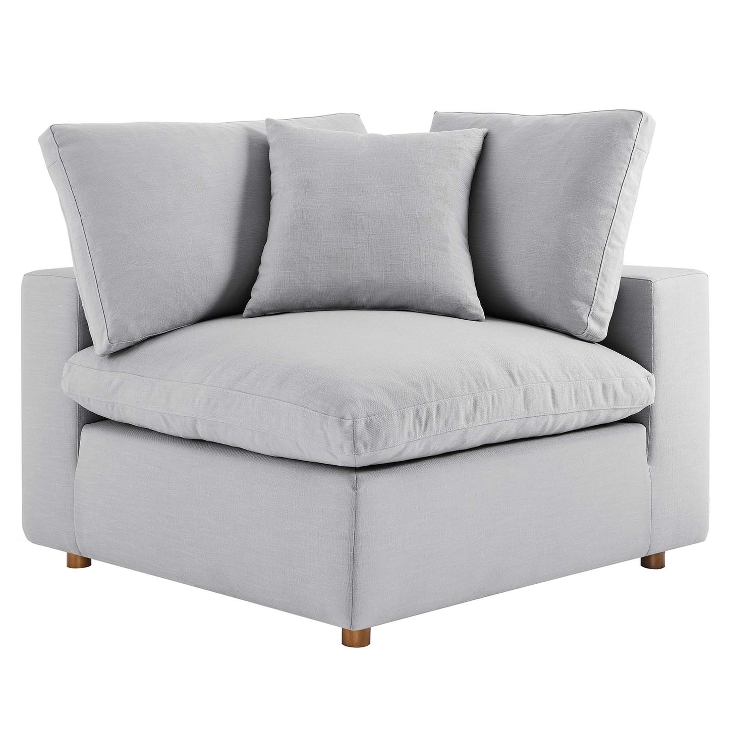 Commix Down Filled Overstuffed 2 Piece Sectional Sofa Set Light Gray EEI-3354-LGR