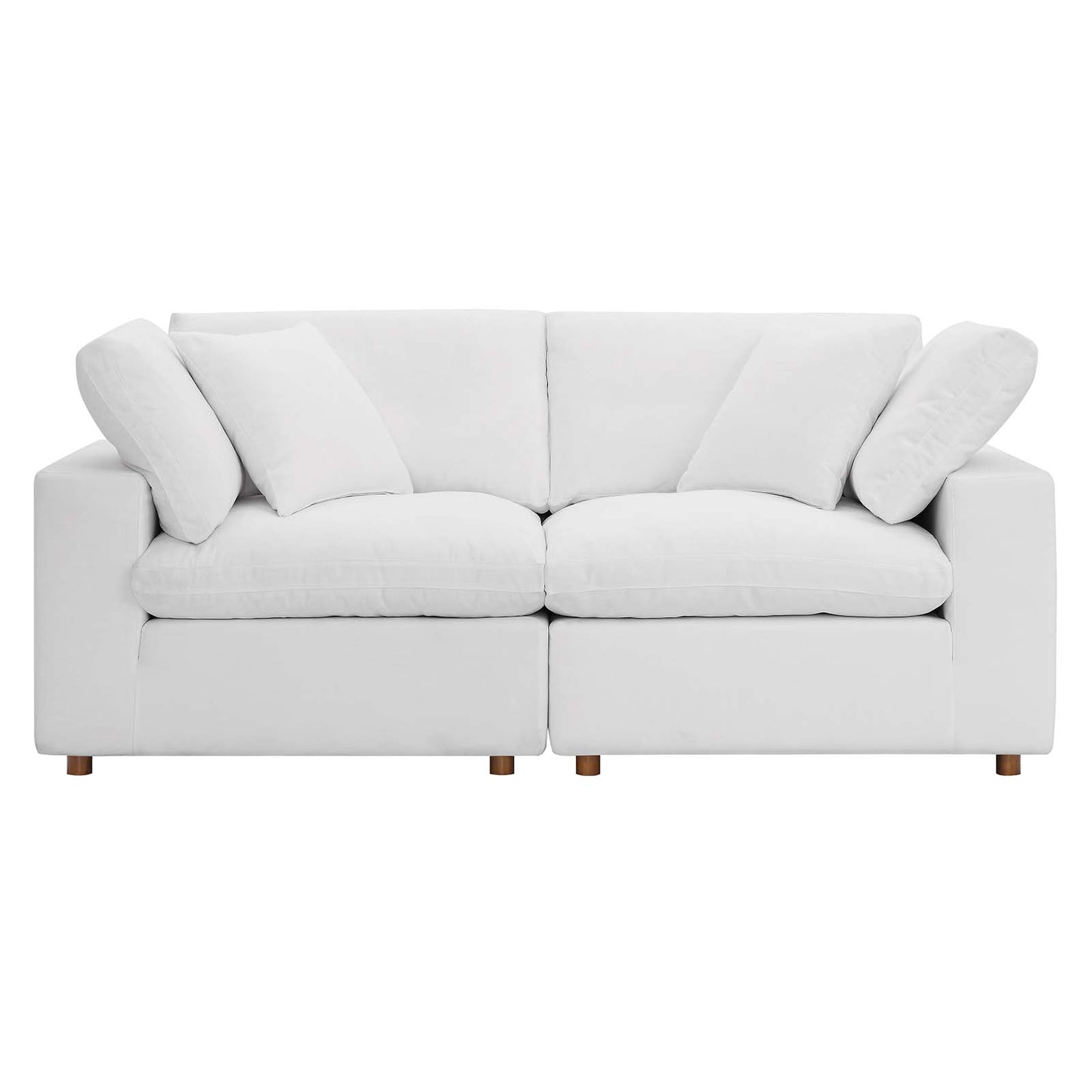 Commix Down Filled Overstuffed 2 Piece Sectional Sofa Set Pure White EEI-3354-PUW