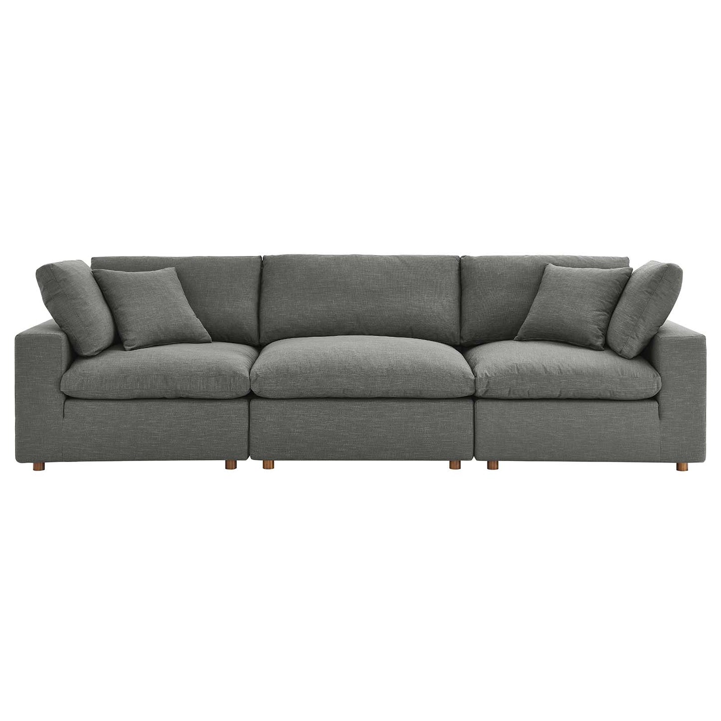 Commix Down Filled Overstuffed 3 Piece Sectional Sofa Set Gray EEI-3355-GRY