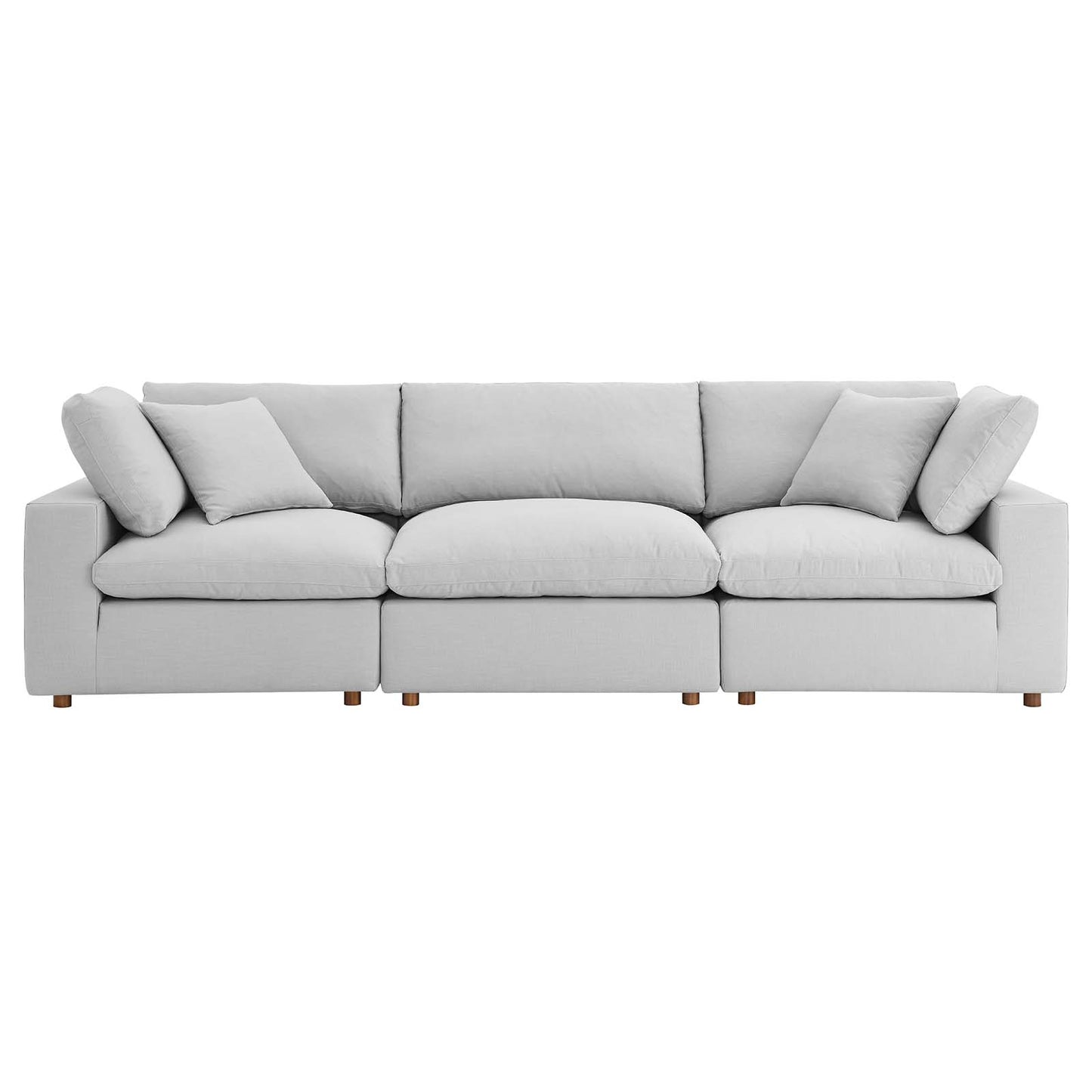 Commix Down Filled Overstuffed 3 Piece Sectional Sofa Set Light Gray EEI-3355-LGR