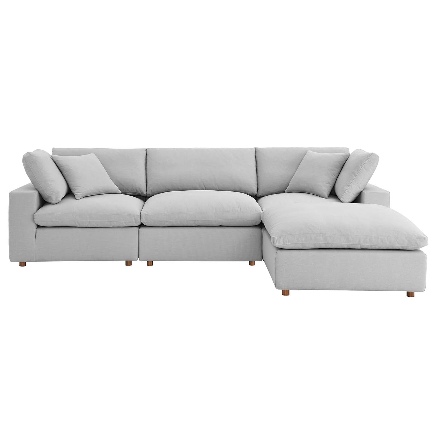 Commix Down Filled Overstuffed 4 Piece Sectional Sofa Set Light Gray EEI-3356-LGR