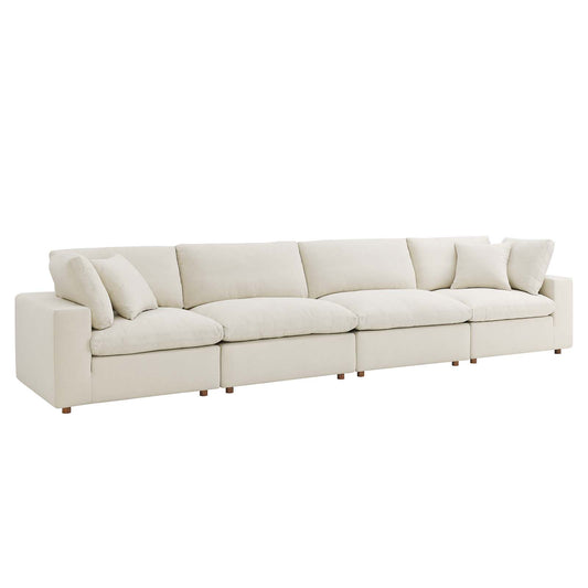 Commix Down Filled Overstuffed 4 Piece Sectional Sofa Set Light Beige EEI-3357-LBG