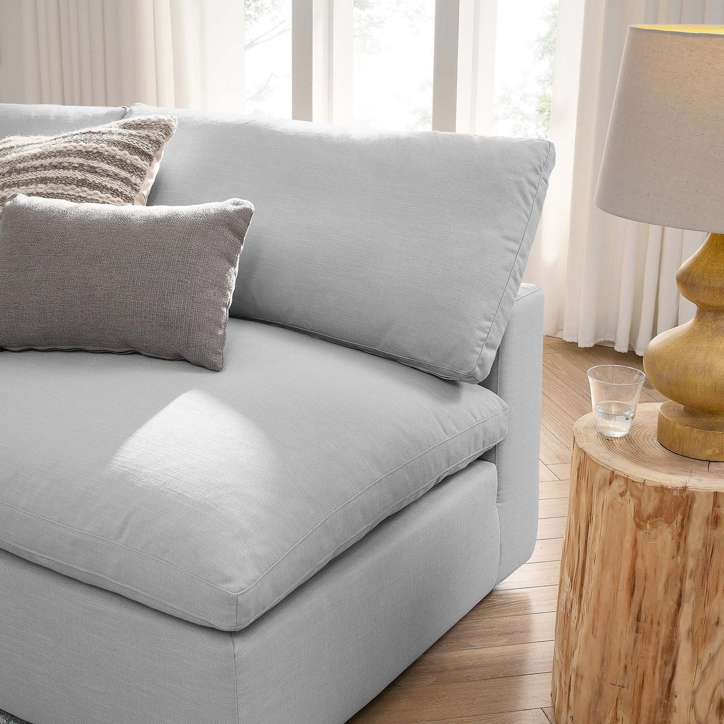 Commix Down Filled Overstuffed 5-Piece Armless Sectional Sofa Light Gray EEI-3360-LGR