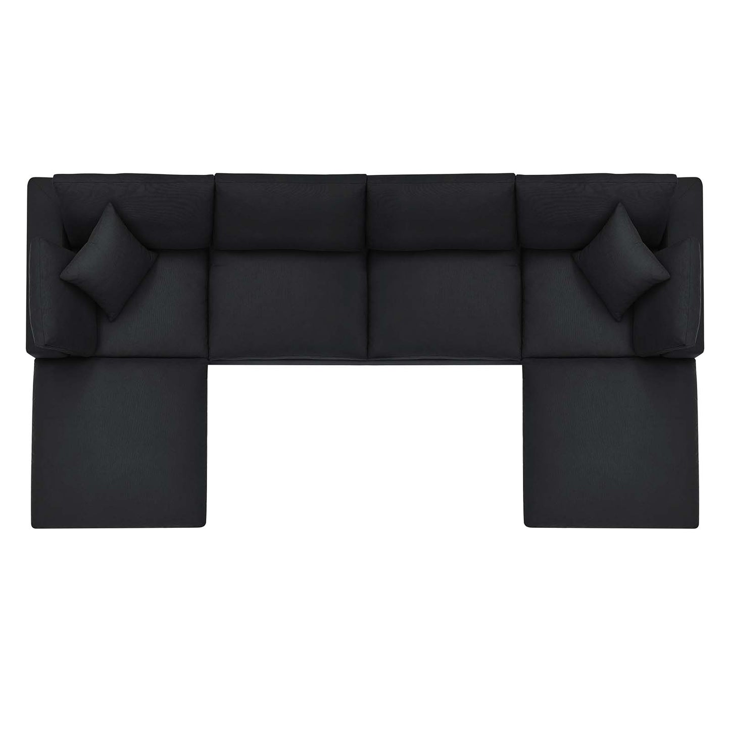 Commix Down Filled Overstuffed 6-Piece Sectional Sofa Black EEI-3362-BLK