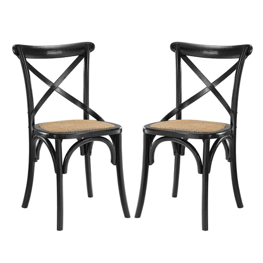Gear Dining Side Chair Set of 2 Black EEI-3481-BLK